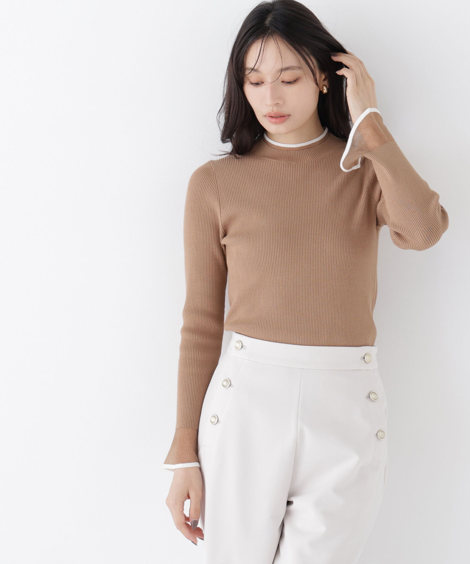  「シアーフレアカフスリブニット 26AW」|ニット・セーター|