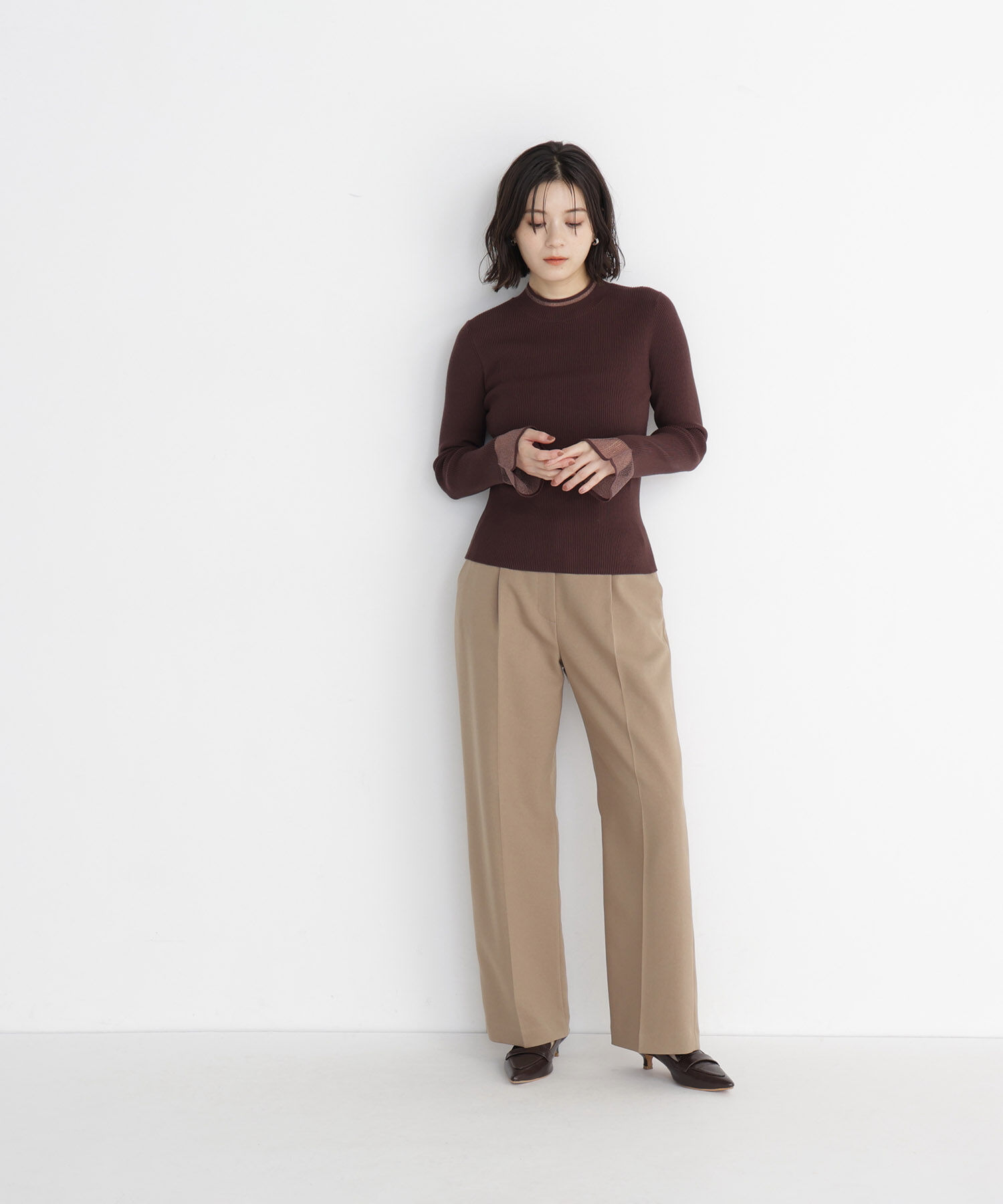  「シアーフレアカフスリブニット 26AW」|ニット・セーター|