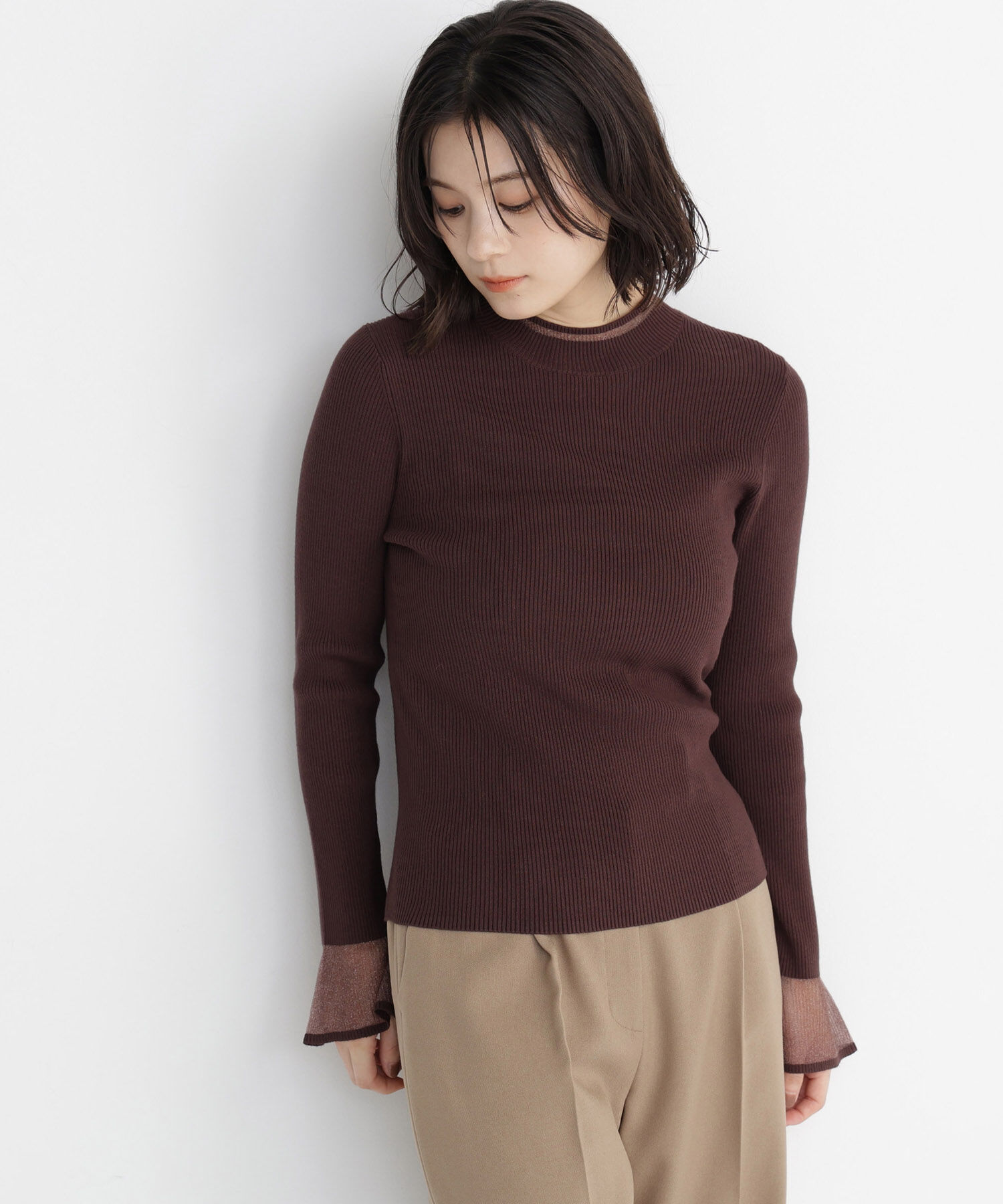  「シアーフレアカフスリブニット 26AW」|ニット・セーター|