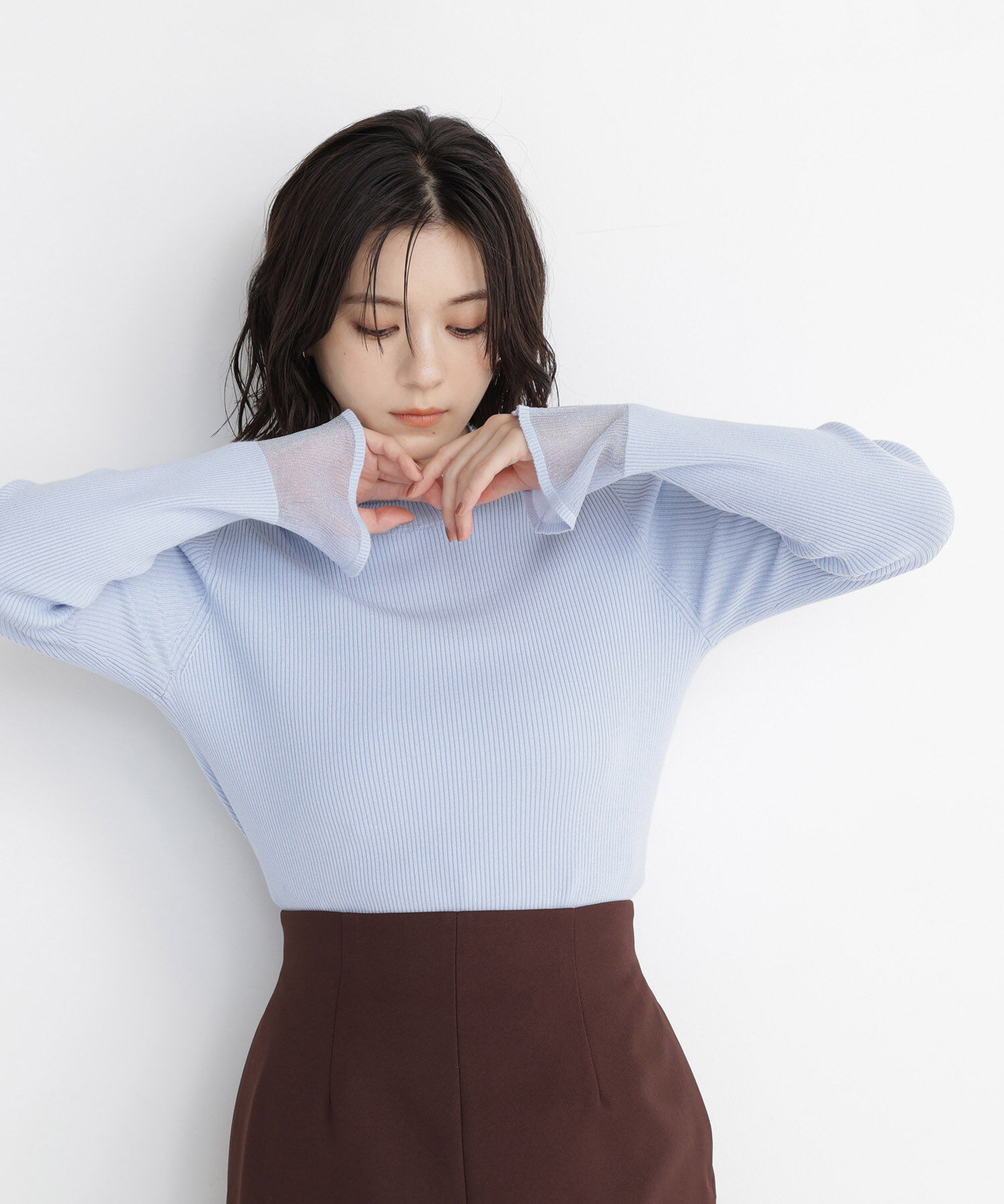  「シアーフレアカフスリブニット 26AW」|ニット・セーター|