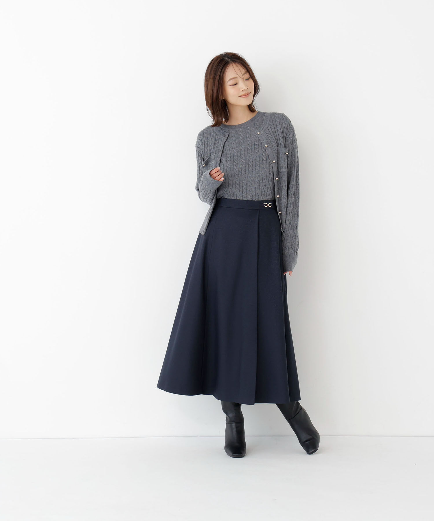  「＜一部店舗・mix.tokyo 限定カラー：レッド＞ミニケーブルアンサンブル 26AW」|ニット・セーター|