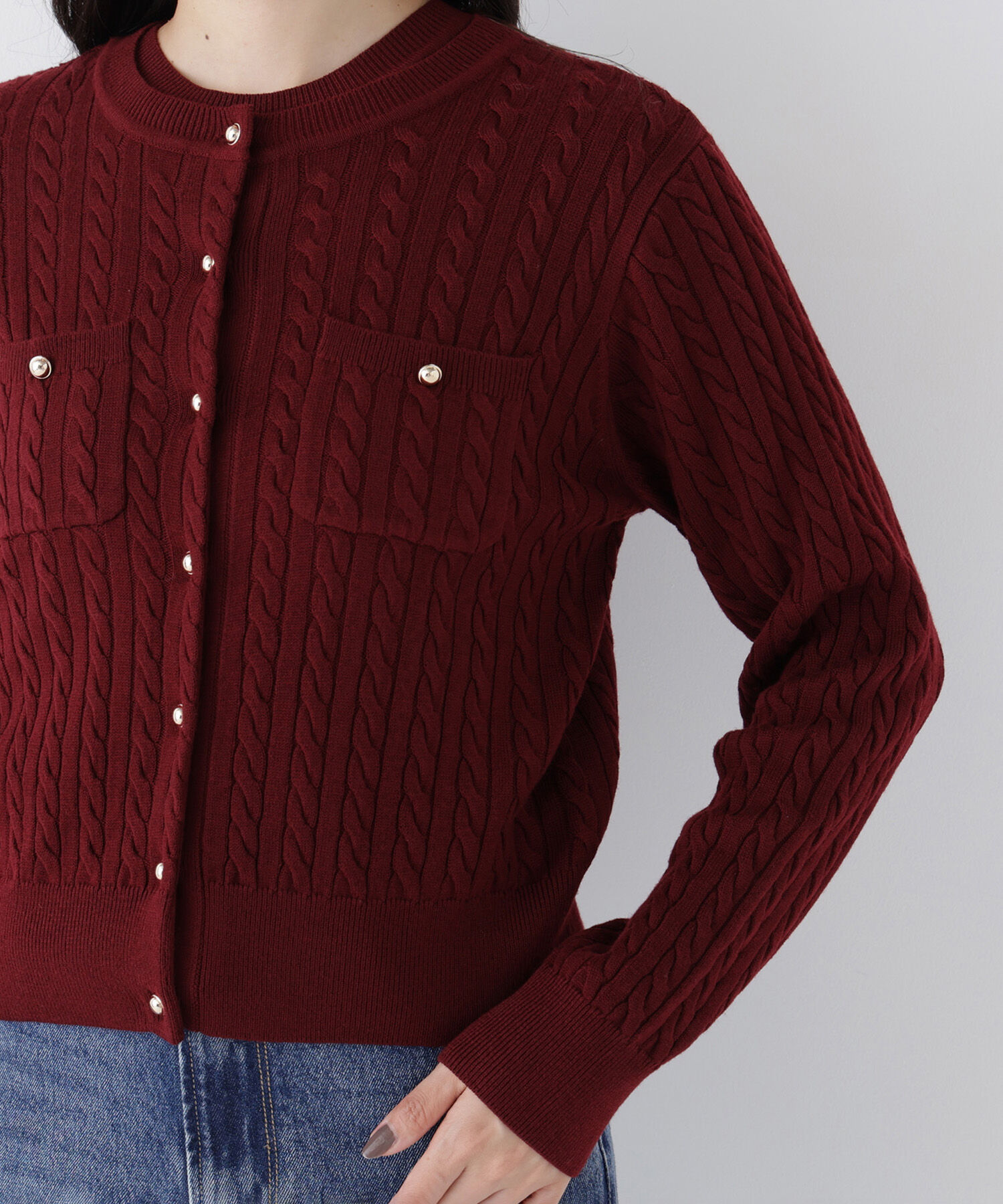  「＜一部店舗・mix.tokyo 限定カラー：レッド＞ミニケーブルアンサンブル 26AW」|ニット・セーター|