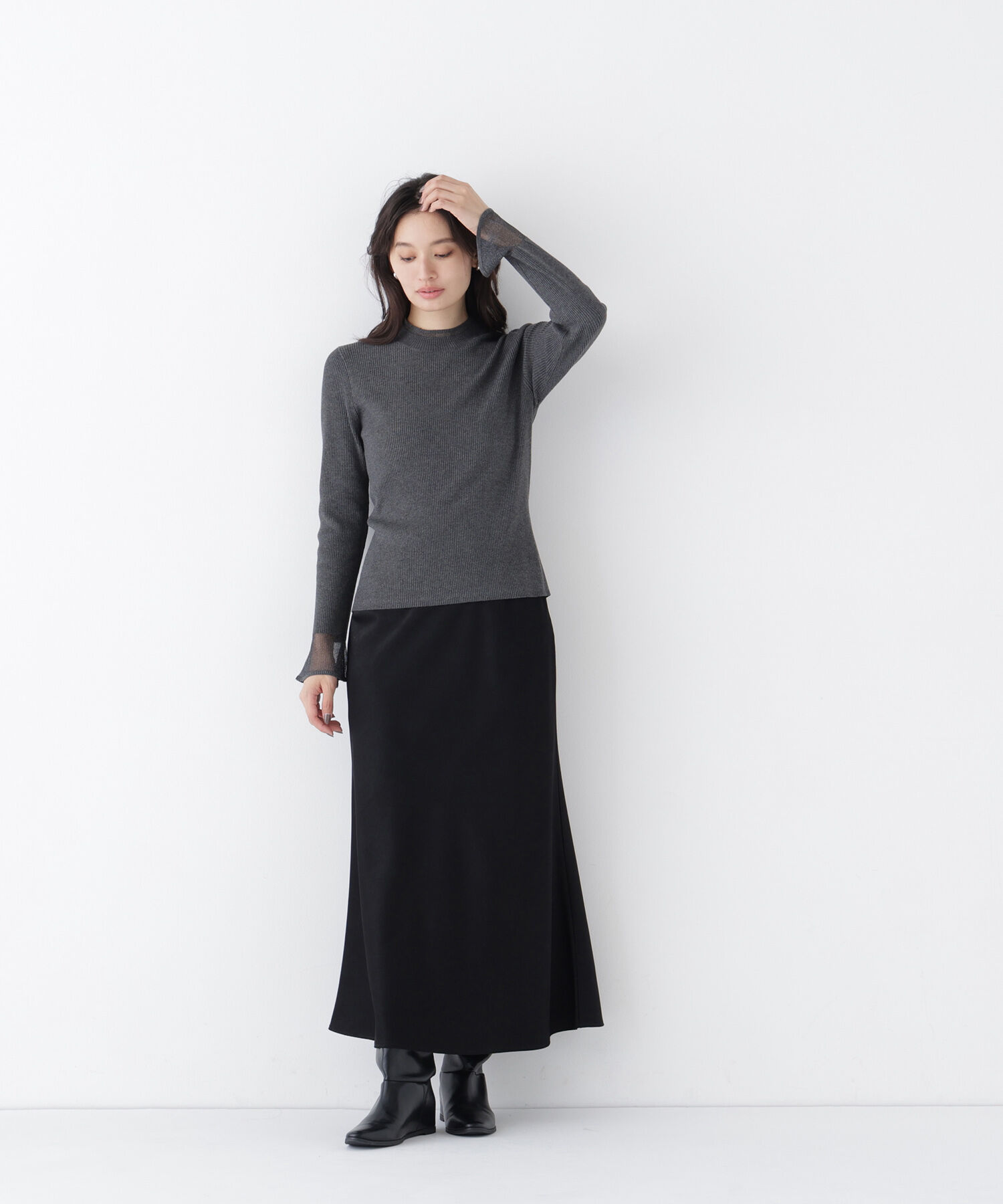  「バイアスサテンナロースカート　26FW」|スカート|
