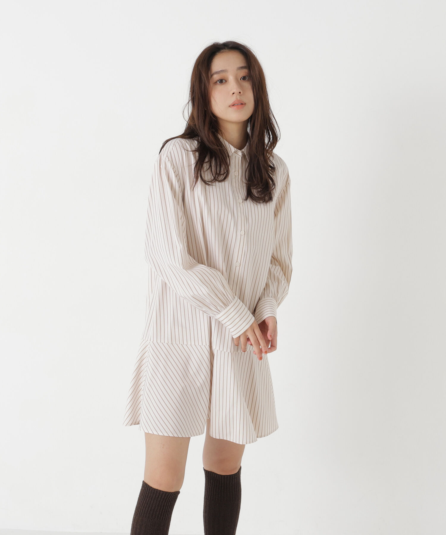  「ミニシャツワンピース」|ワンピース|