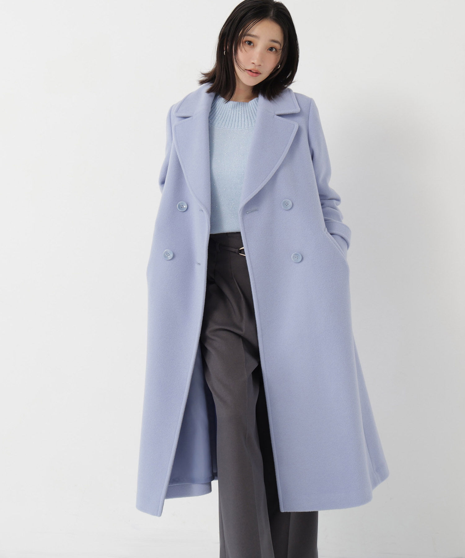  「ビッグカラーダブルチェスターコート 26AW」|その他|ブルー