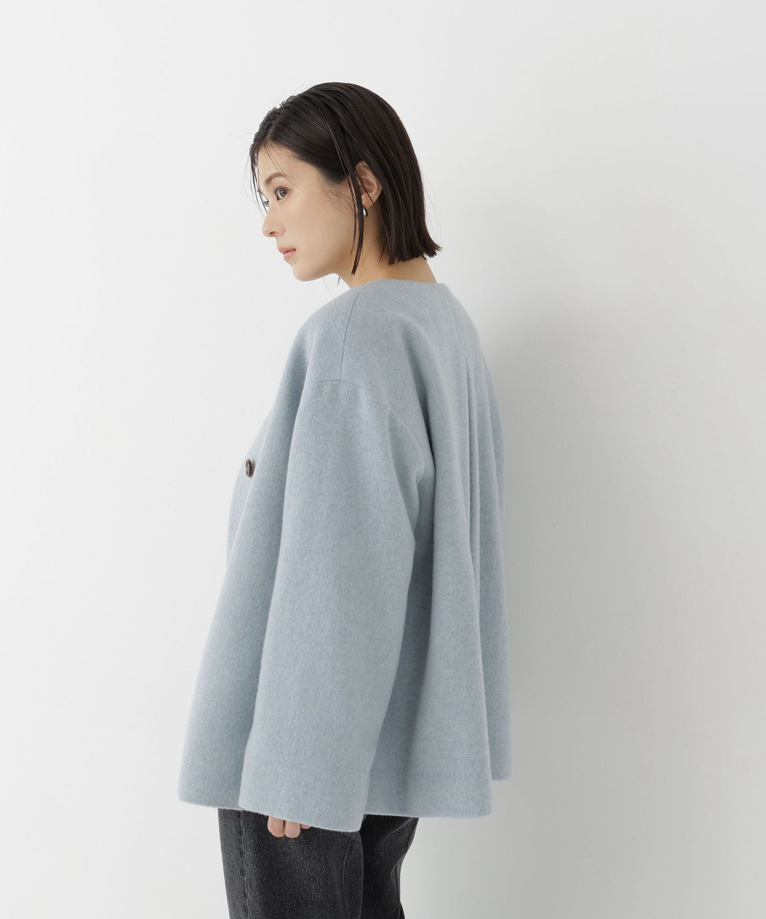  「＜EC限定カラー：イエロー＞カシミヤブレンドハーフコート 26AW」|ブルゾン・スタジャン|