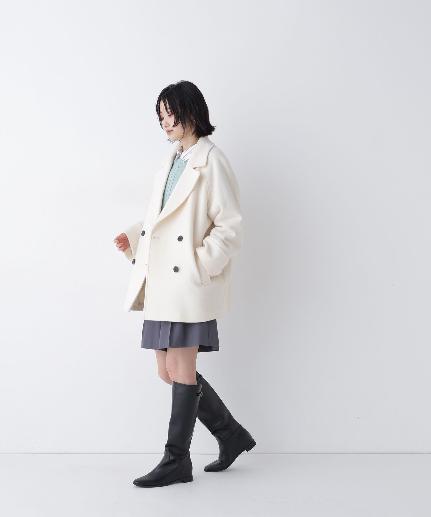  「ダブルブレストミドルコート 26AW」|ブルゾン・スタジャン|