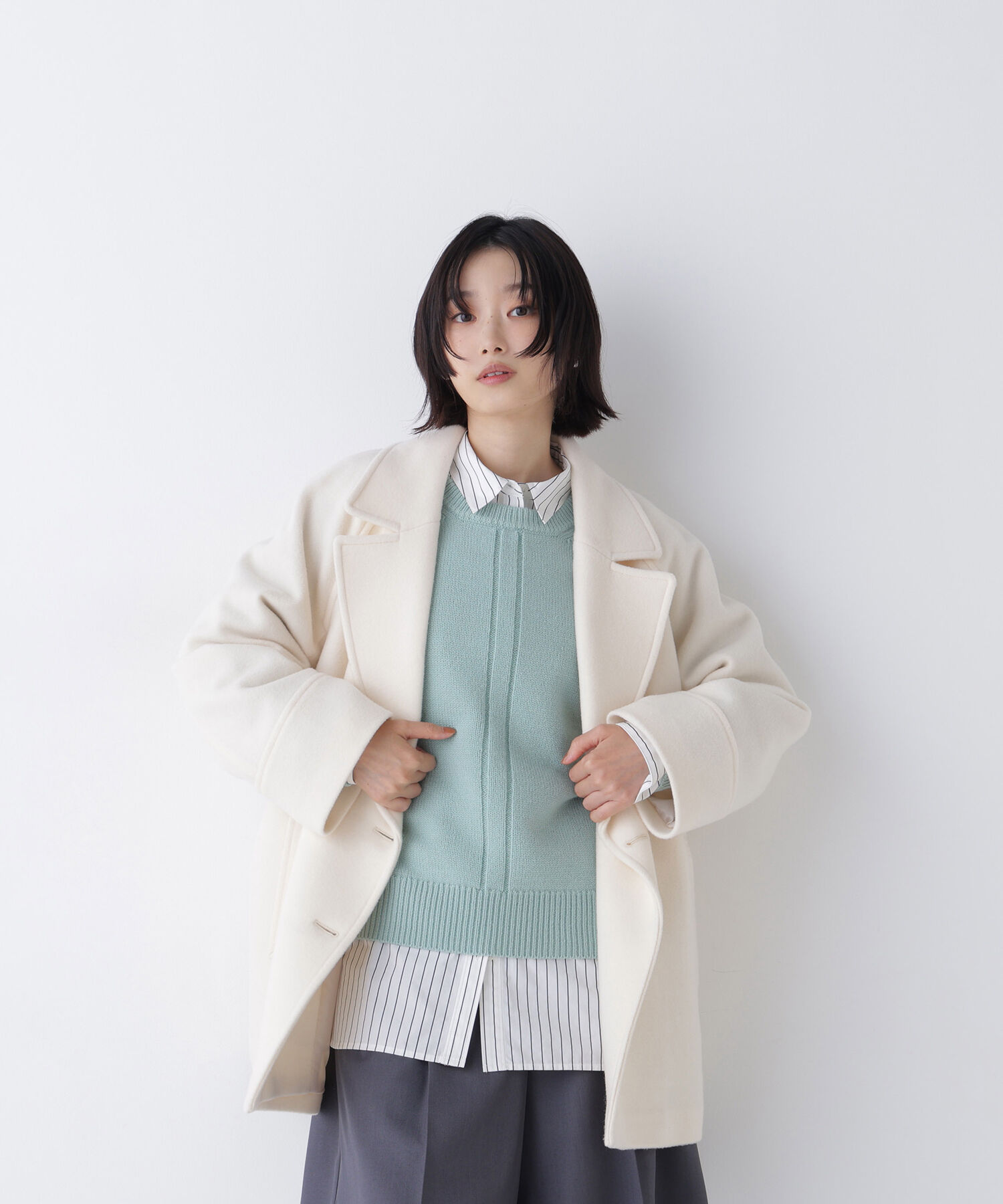  「ダブルブレストミドルコート 26AW」|ブルゾン・スタジャン|