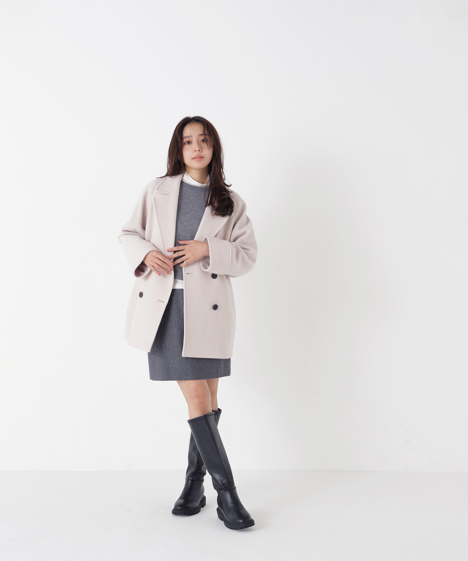  「ダブルブレストミドルコート 26AW」|ブルゾン・スタジャン|