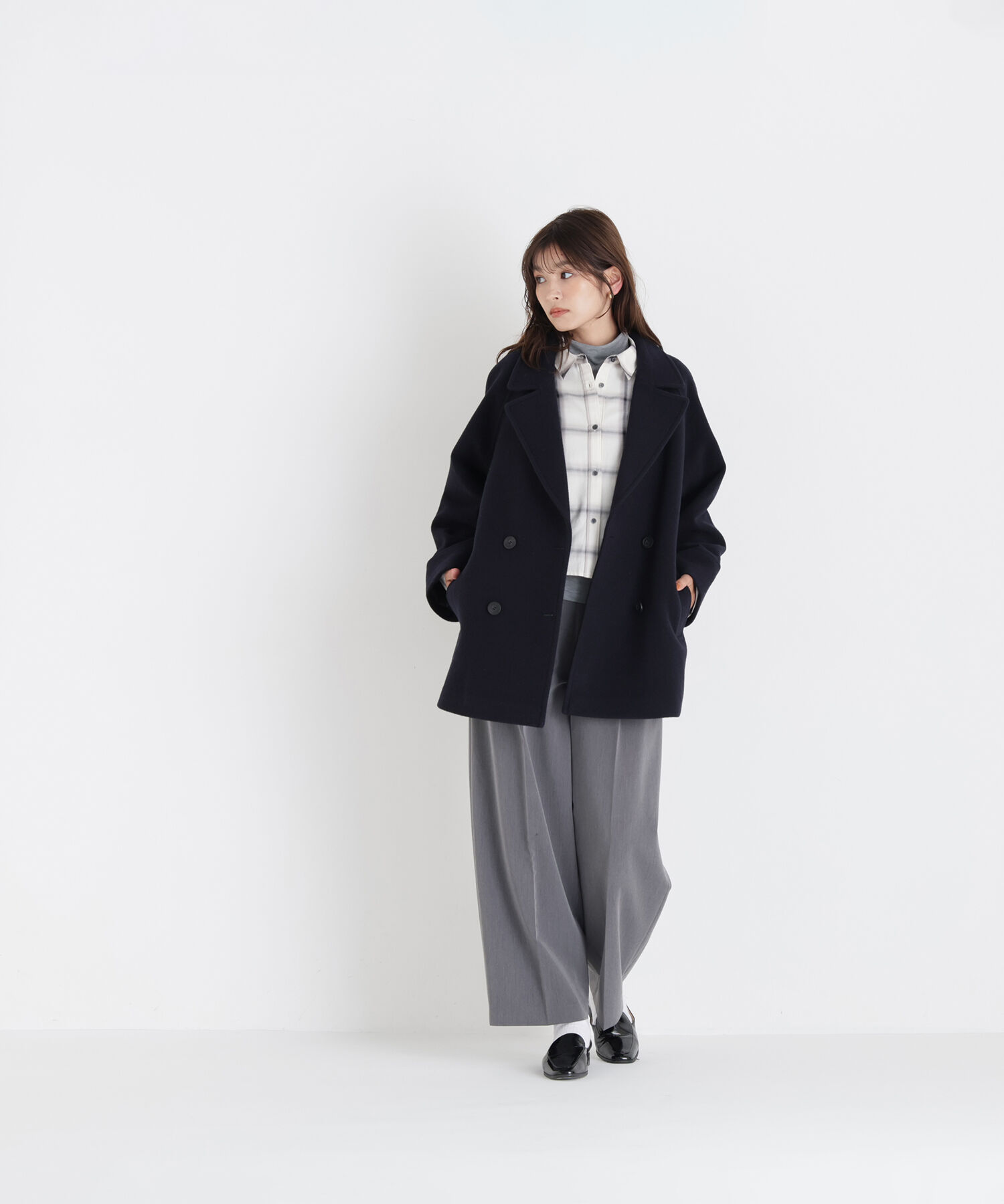  「ダブルブレストミドルコート 26AW」|ブルゾン・スタジャン|