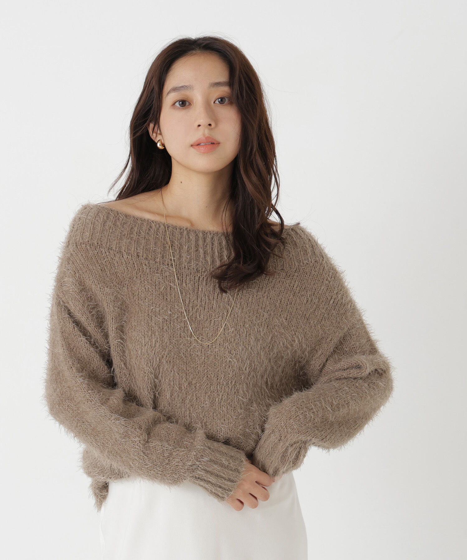  「オフショルヘアリーニット」|ニット・セーター|