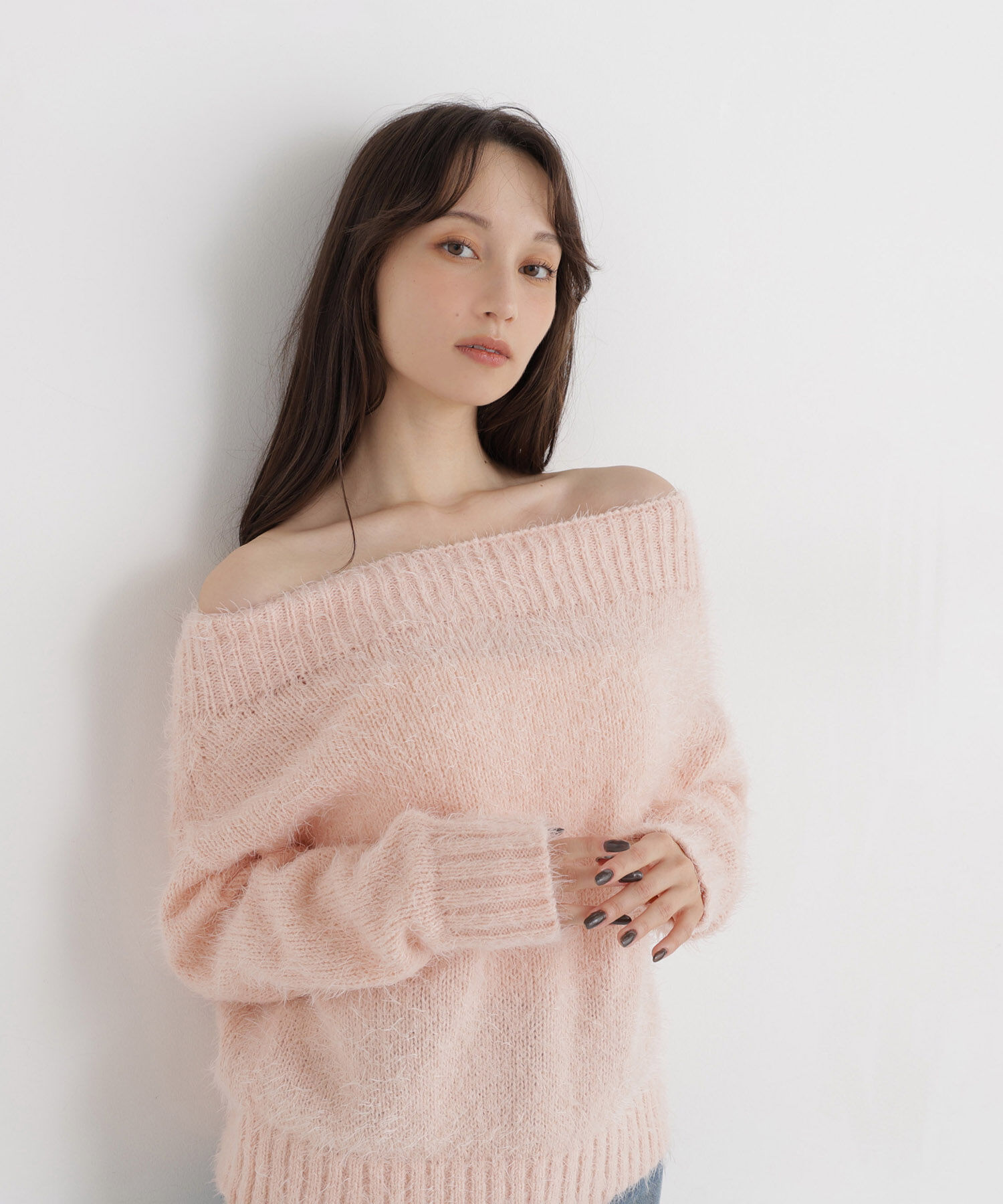  「オフショルヘアリーニット」|ニット・セーター|
