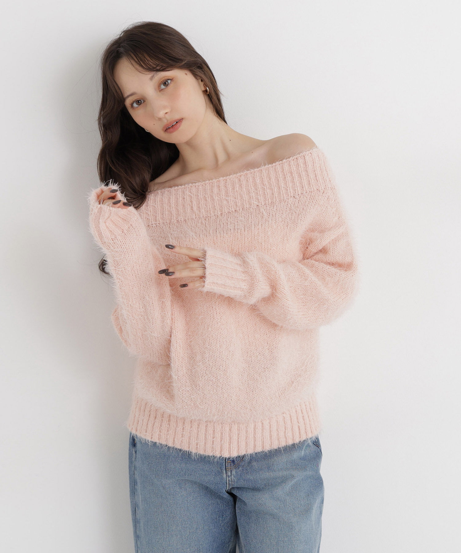  「オフショルヘアリーニット」|ニット・セーター|