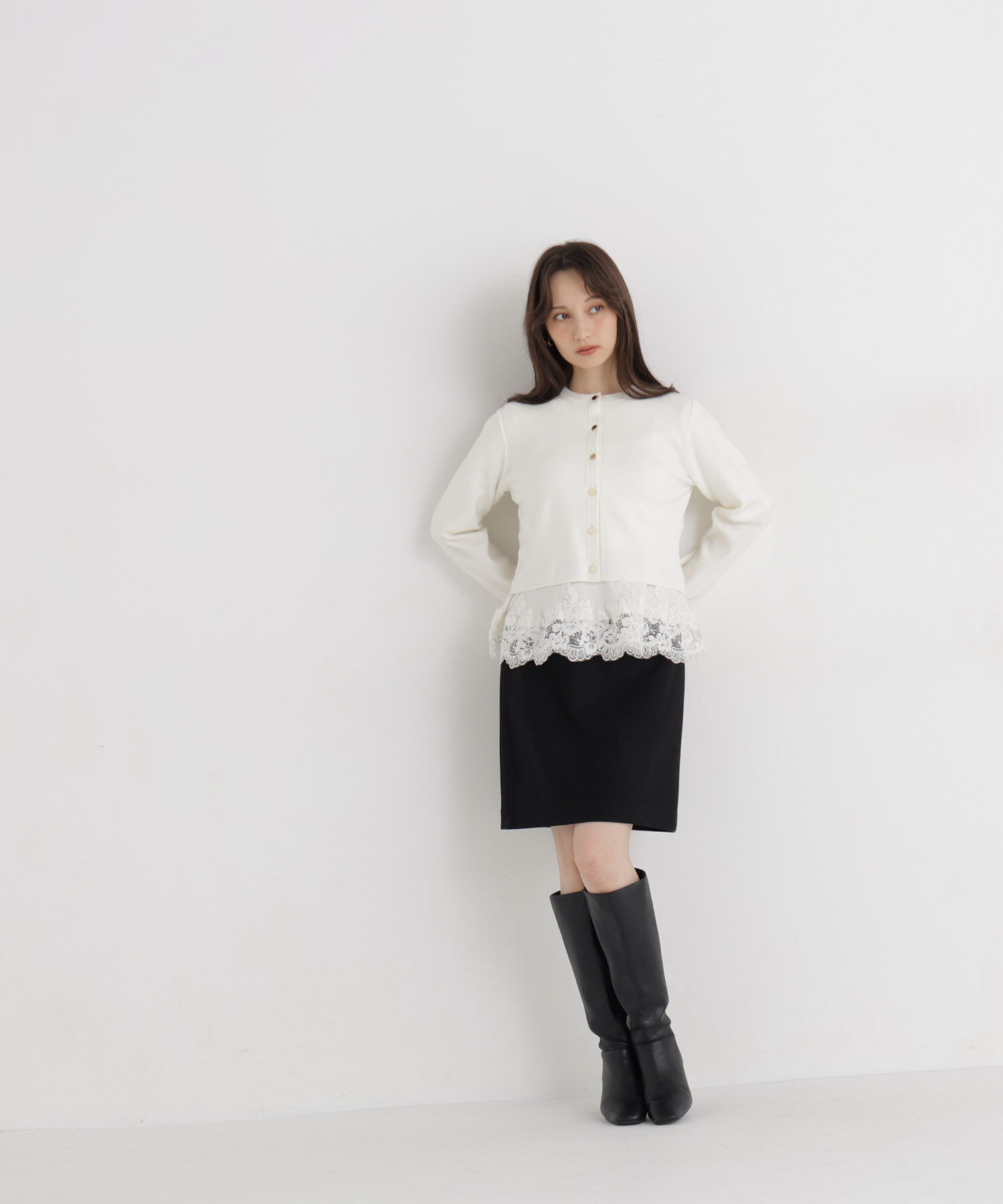  「＜Oggi.jp掲載＞裾レースアンサンブル」|ニット・セーター|