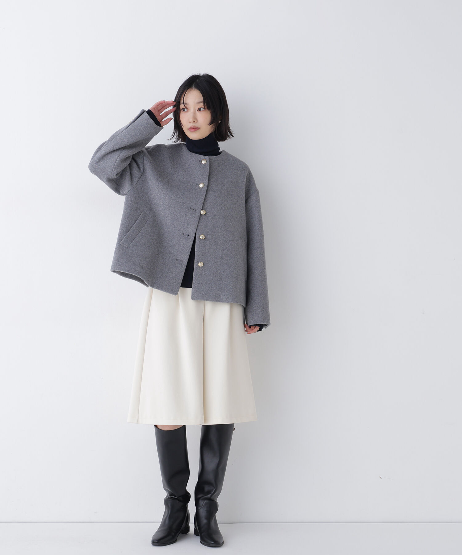  「<WEB限定ｶﾗｰ:ﾓｶ><ちょうど､いい服>&ldquo;いつものが見違えるﾊｰﾌｺｰ 」|ブルゾン・スタジャン|