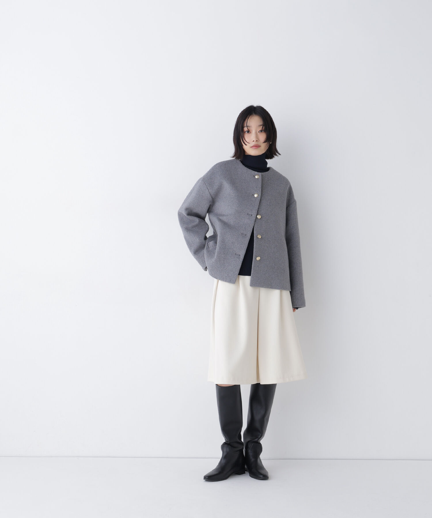  「<WEB限定ｶﾗｰ:ﾓｶ><ちょうど､いい服>&ldquo;いつものが見違えるﾊｰﾌｺｰ 」|ブルゾン・スタジャン|