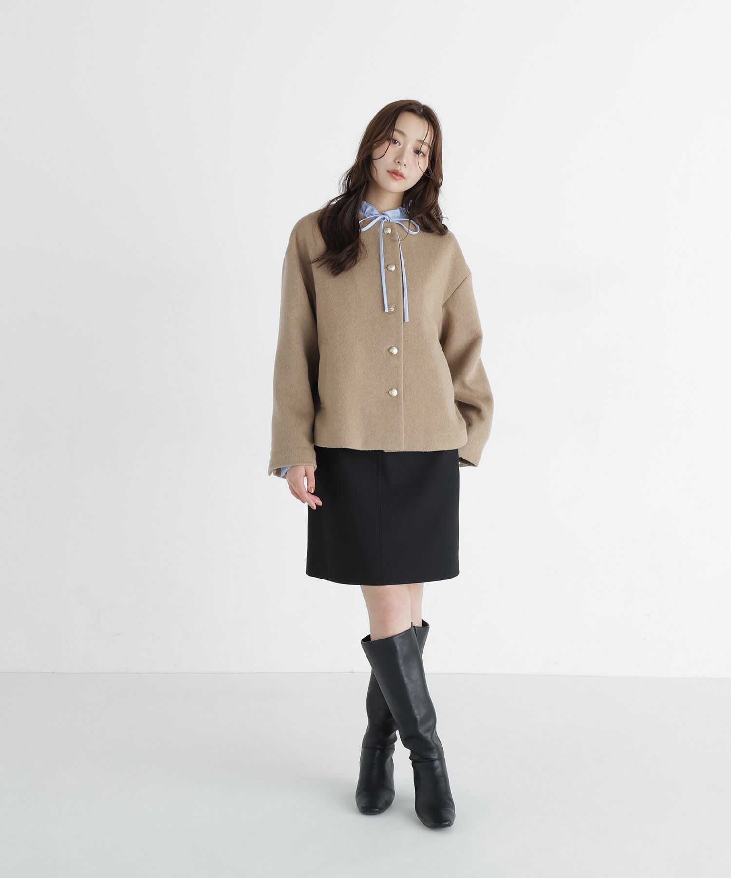  「<WEB限定ｶﾗｰ:ﾓｶ><ちょうど､いい服>&ldquo;いつものが見違えるﾊｰﾌｺｰ 」|ブルゾン・スタジャン|