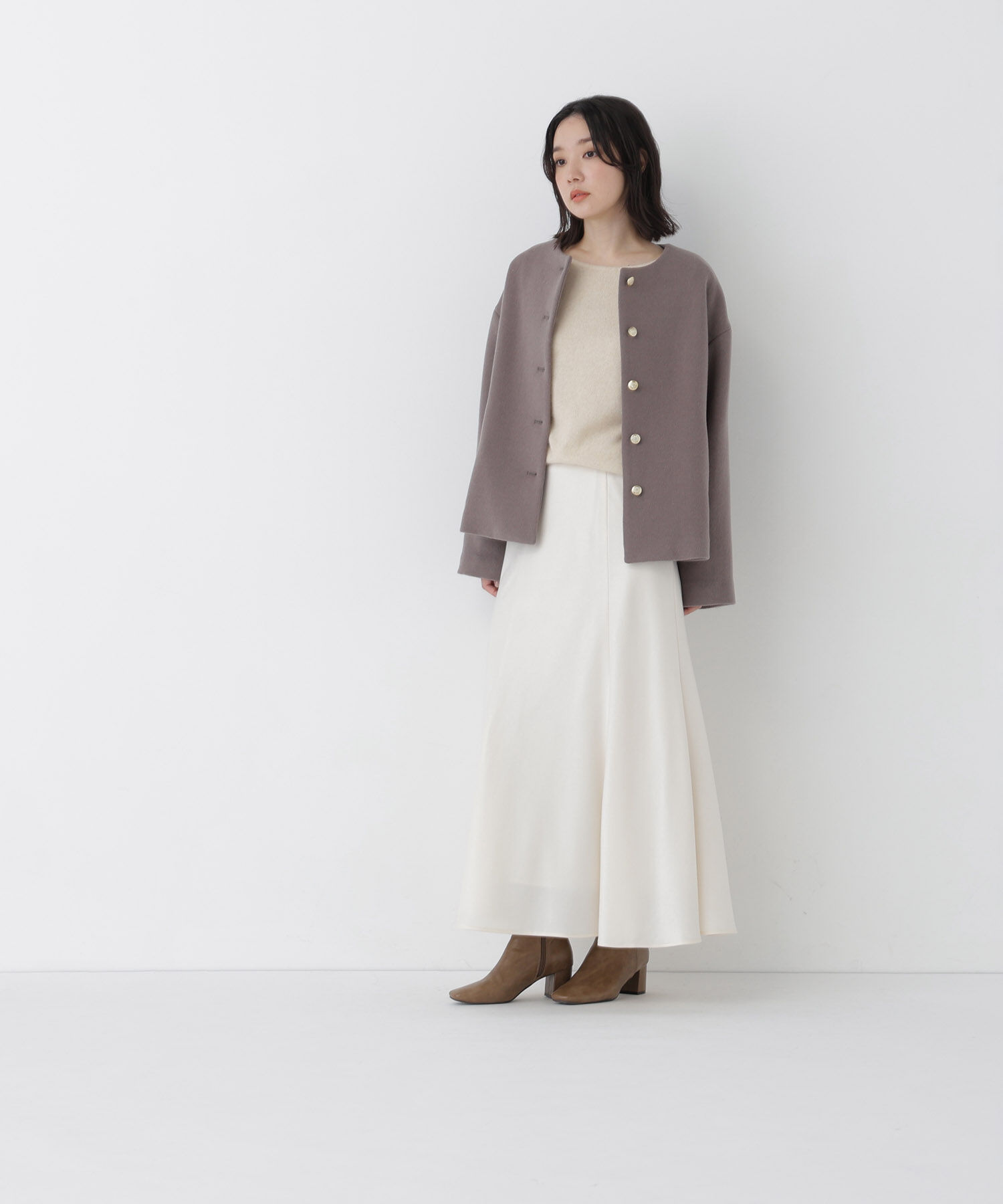  「<WEB限定ｶﾗｰ:ﾓｶ><ちょうど､いい服>&ldquo;いつものが見違えるﾊｰﾌｺｰ 」|ブルゾン・スタジャン|