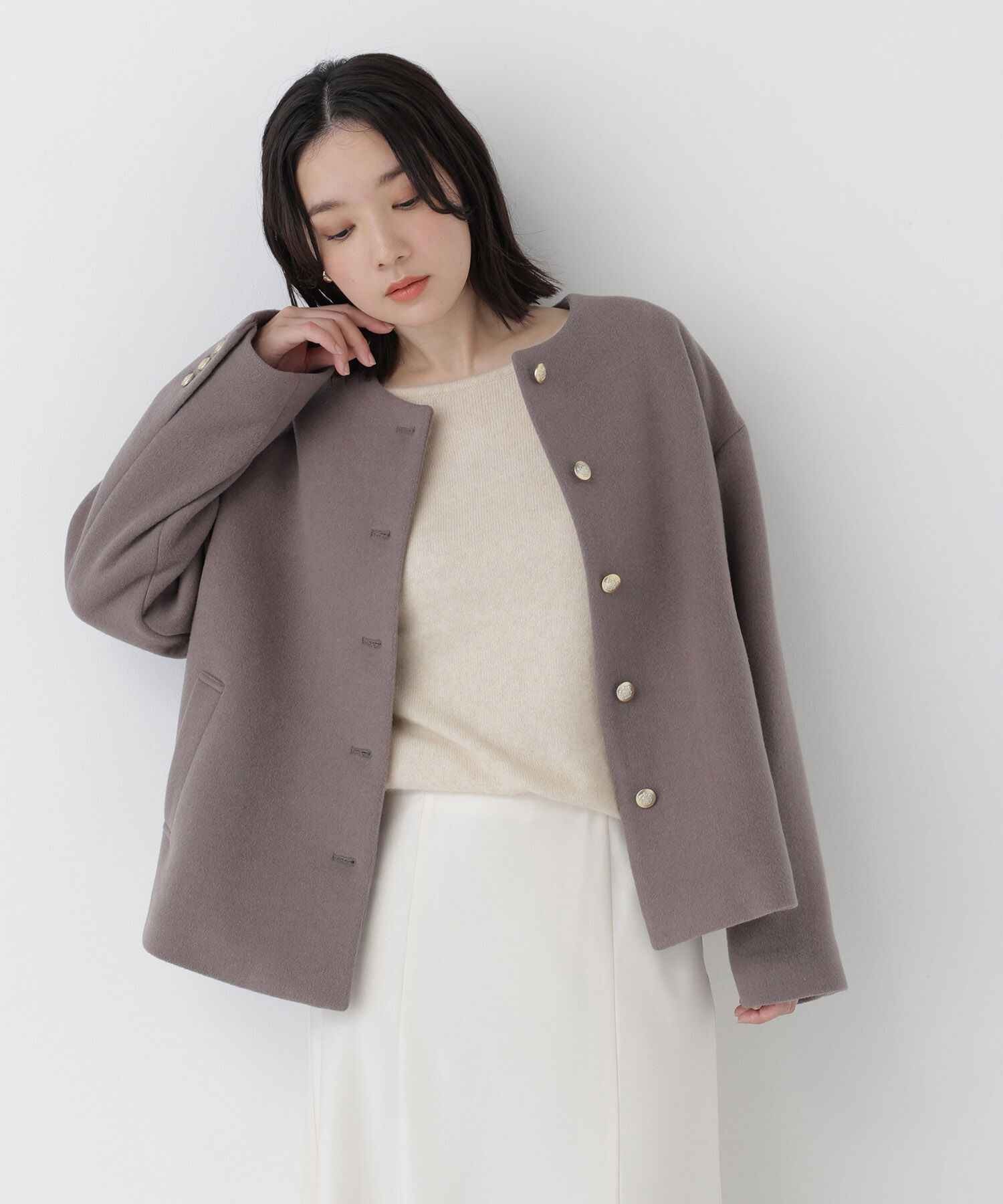  「<WEB限定ｶﾗｰ:ﾓｶ><ちょうど､いい服>&ldquo;いつものが見違えるﾊｰﾌｺｰ 」|ブルゾン・スタジャン|