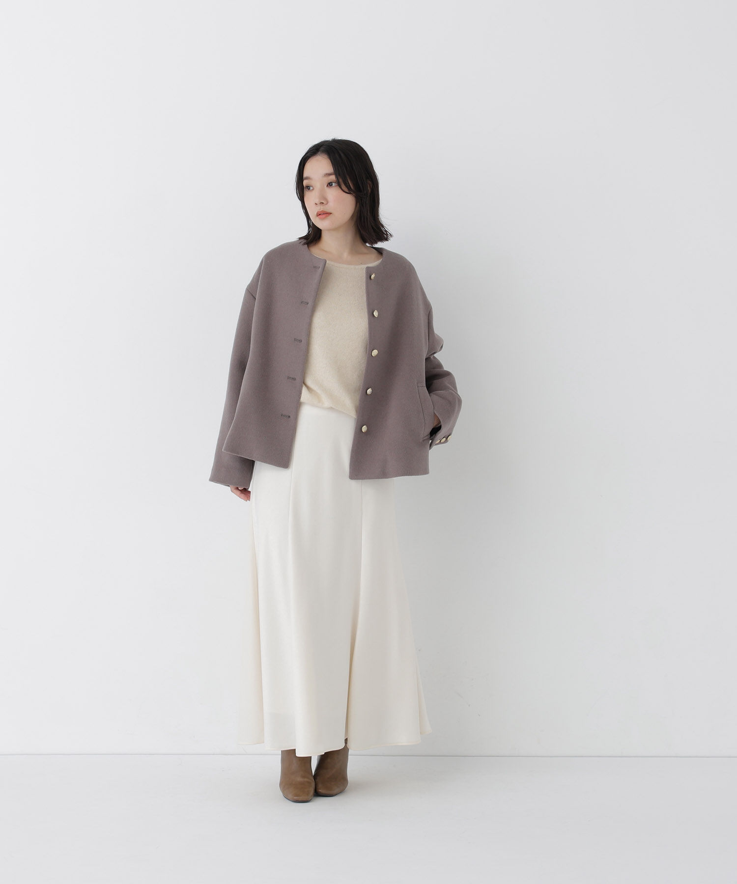  「<WEB限定ｶﾗｰ:ﾓｶ><ちょうど､いい服>&ldquo;いつものが見違えるﾊｰﾌｺｰ 」|ブルゾン・スタジャン|