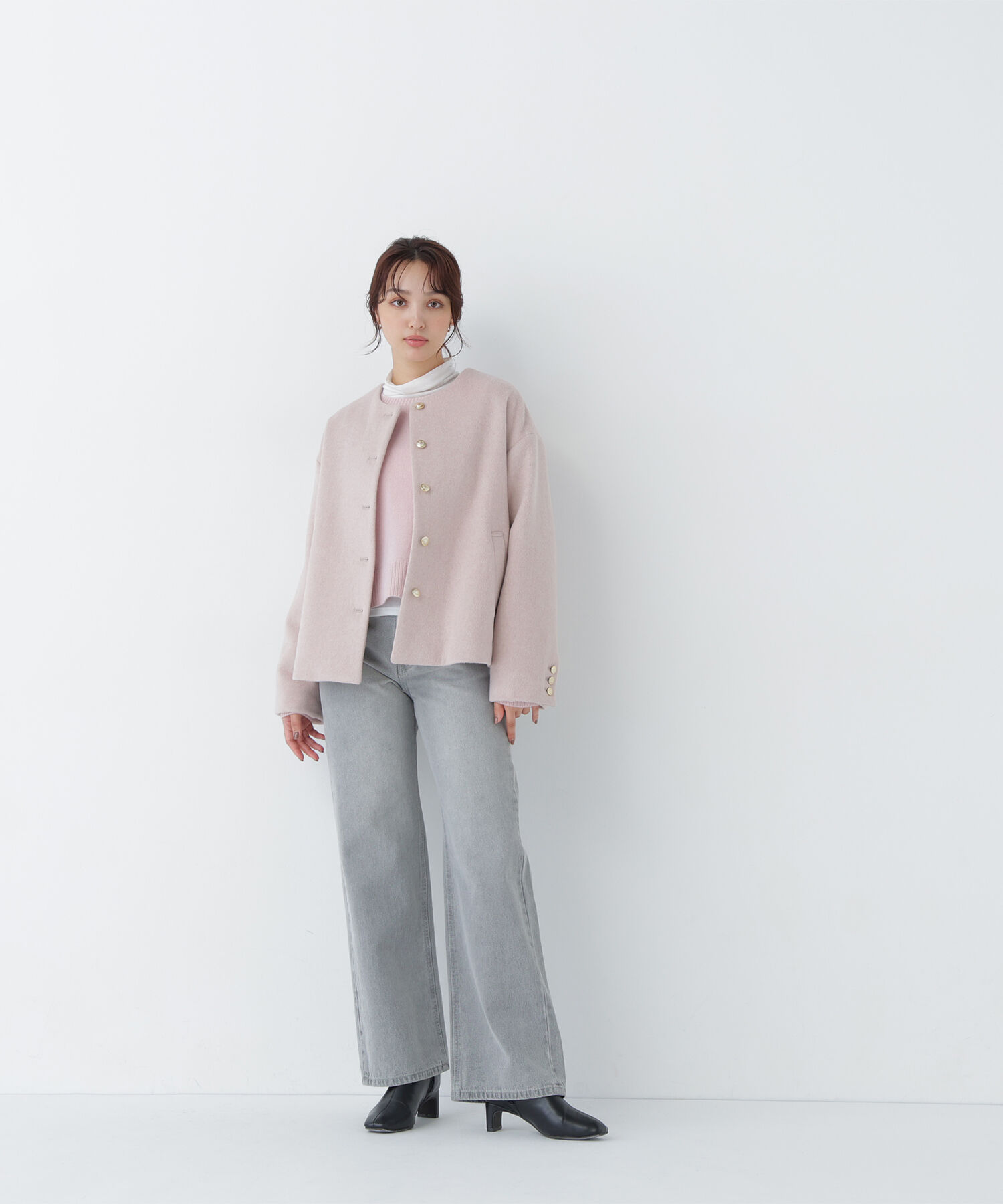  「<WEB限定ｶﾗｰ:ﾓｶ><ちょうど､いい服>&ldquo;いつものが見違えるﾊｰﾌｺｰ 」|ブルゾン・スタジャン|