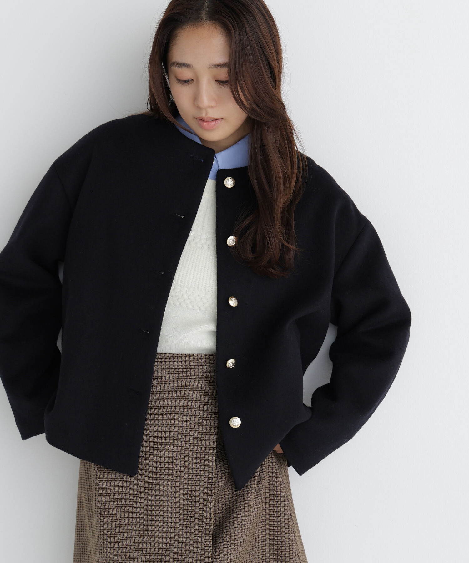  「<WEB限定ｶﾗｰ:ﾓｶ><ちょうど､いい服>&ldquo;いつものが見違えるﾊｰﾌｺｰ 」|ブルゾン・スタジャン|