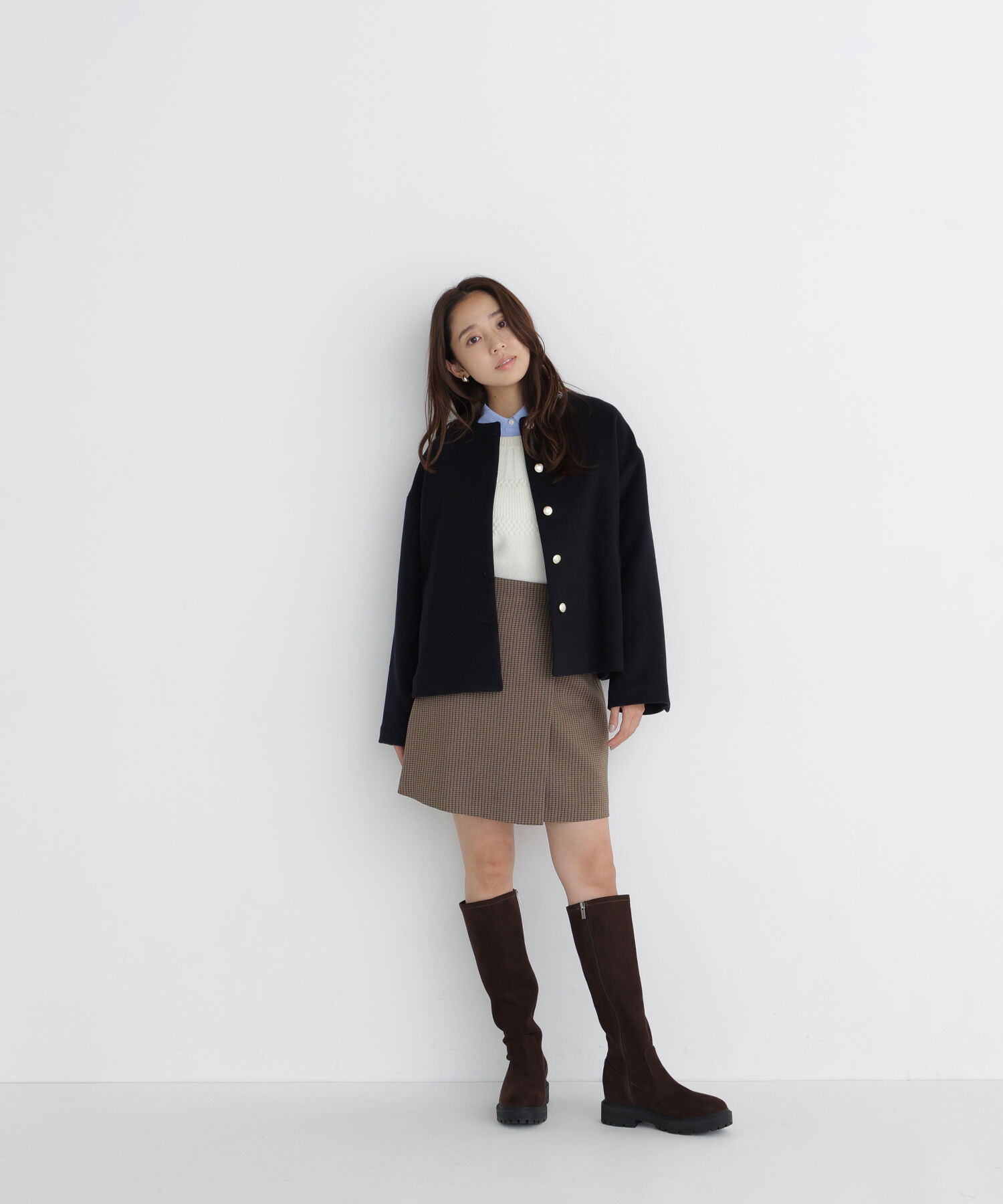  「<WEB限定ｶﾗｰ:ﾓｶ><ちょうど､いい服>&ldquo;いつものが見違えるﾊｰﾌｺｰ 」|ブルゾン・スタジャン|