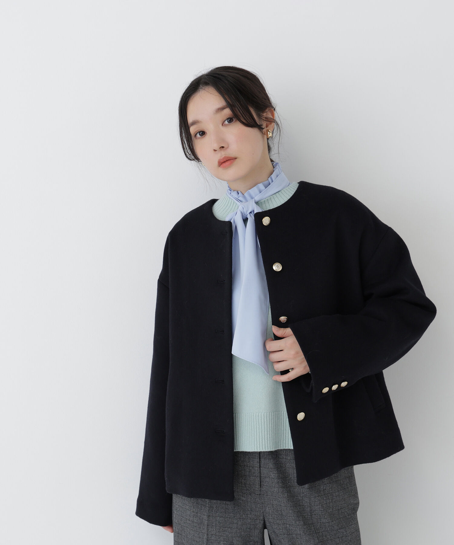  「<WEB限定ｶﾗｰ:ﾓｶ><ちょうど､いい服>&ldquo;いつものが見違えるﾊｰﾌｺｰ 」|ブルゾン・スタジャン|
