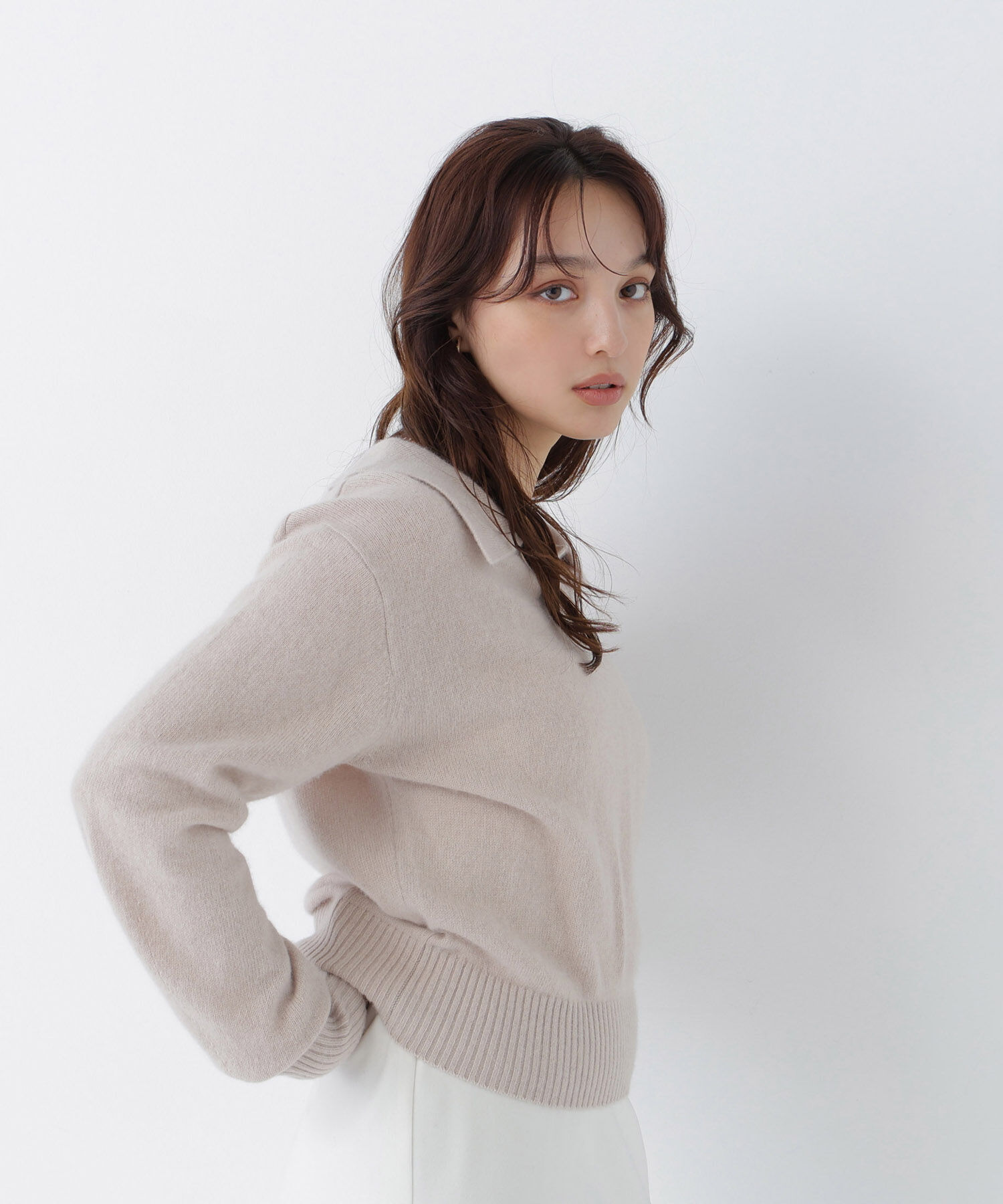  「<WEB限定ｶﾗｰ:ﾗｲﾄｸﾞﾘｰﾝ><ちょうど､いい服>品よく､ゆるく｡ｽ  」|ニット・セーター|