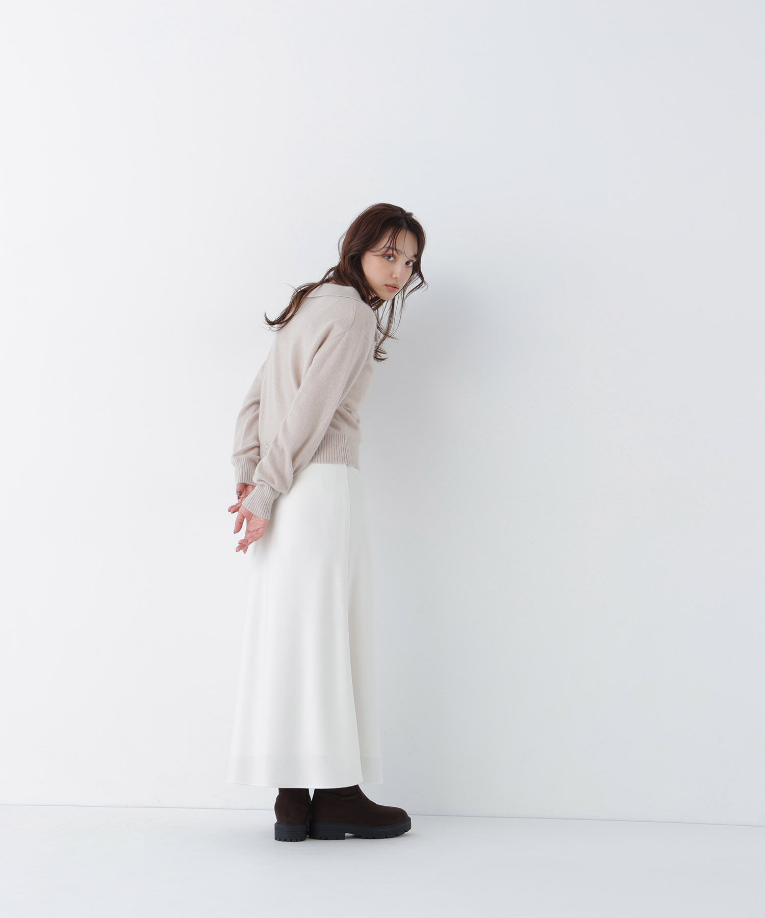  「<WEB限定ｶﾗｰ:ﾗｲﾄｸﾞﾘｰﾝ><ちょうど､いい服>品よく､ゆるく｡ｽ  」|ニット・セーター|