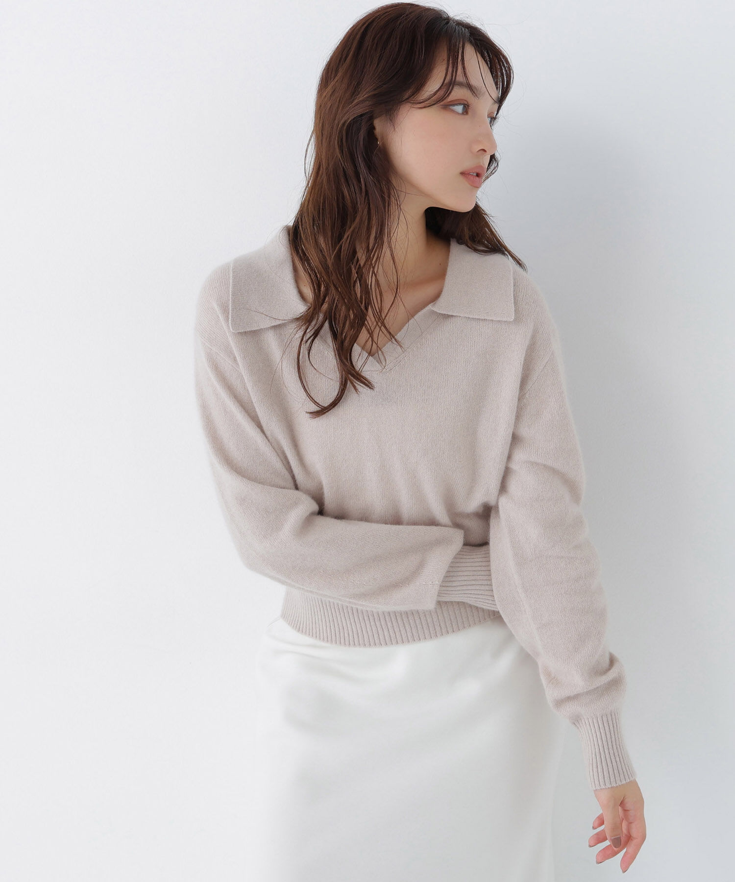  「<WEB限定ｶﾗｰ:ﾗｲﾄｸﾞﾘｰﾝ><ちょうど､いい服>品よく､ゆるく｡ｽ  」|ニット・セーター|