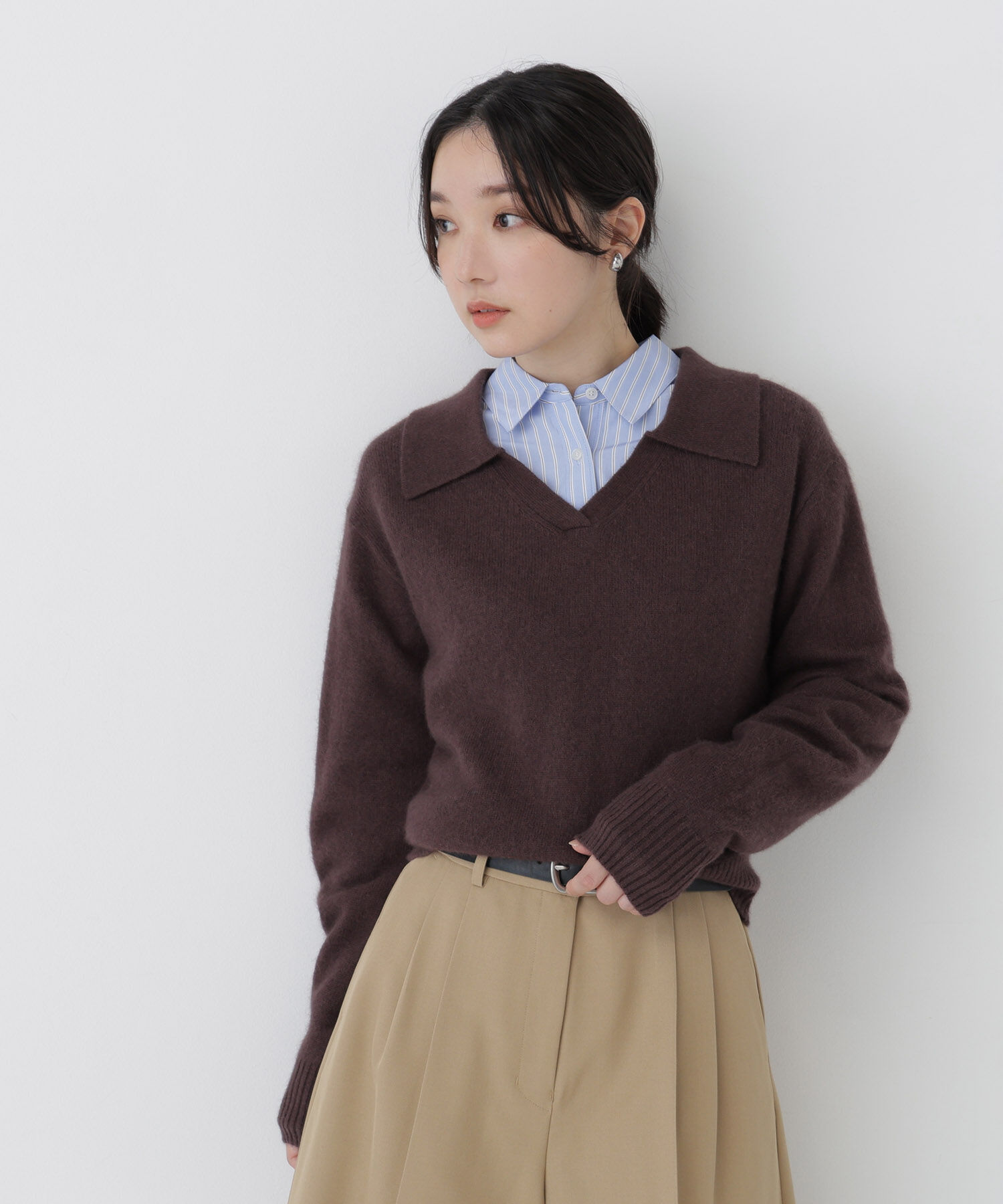  「<WEB限定ｶﾗｰ:ﾗｲﾄｸﾞﾘｰﾝ><ちょうど､いい服>品よく､ゆるく｡ｽ  」|ニット・セーター|