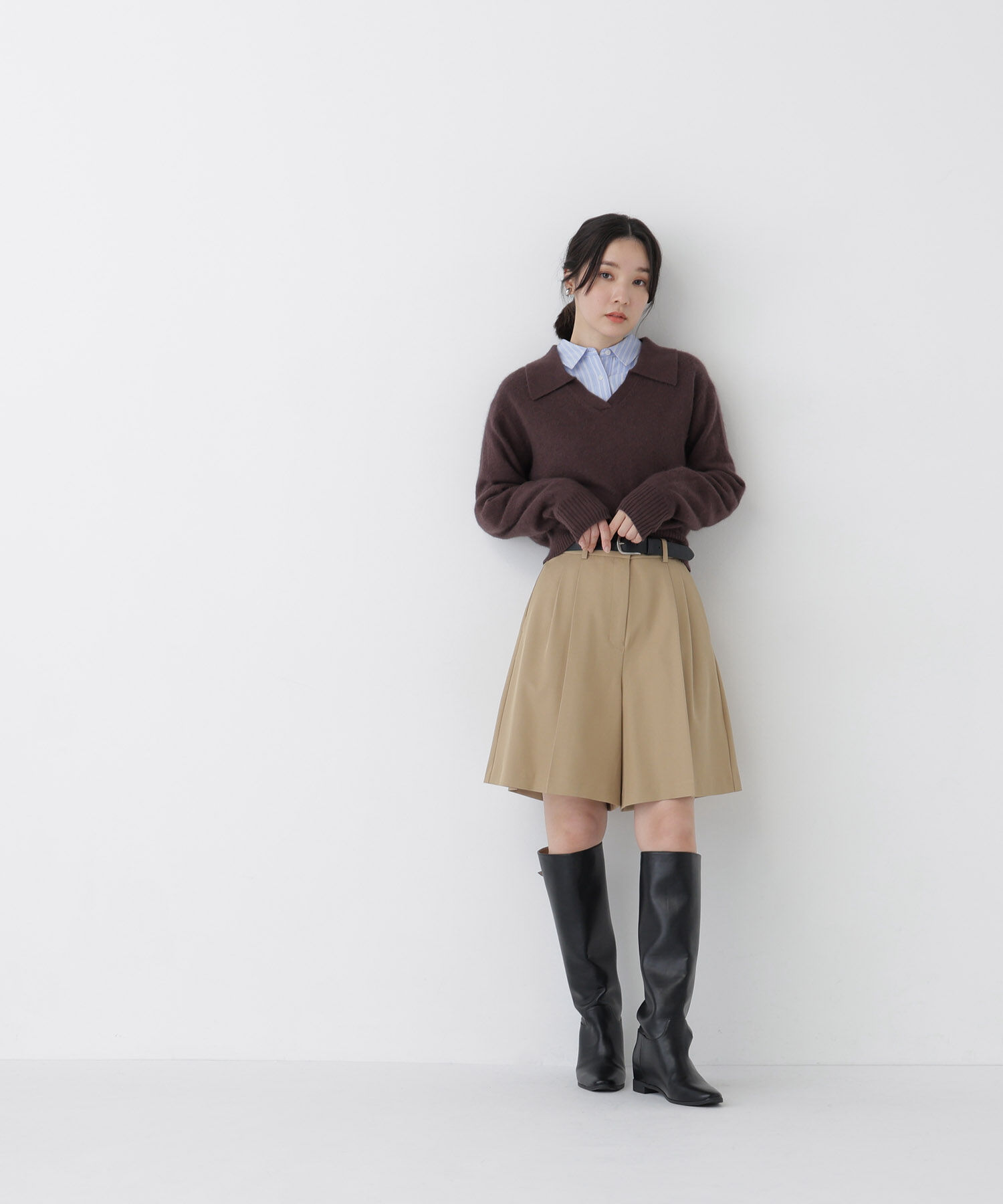  「<WEB限定ｶﾗｰ:ﾗｲﾄｸﾞﾘｰﾝ><ちょうど､いい服>品よく､ゆるく｡ｽ  」|ニット・セーター|