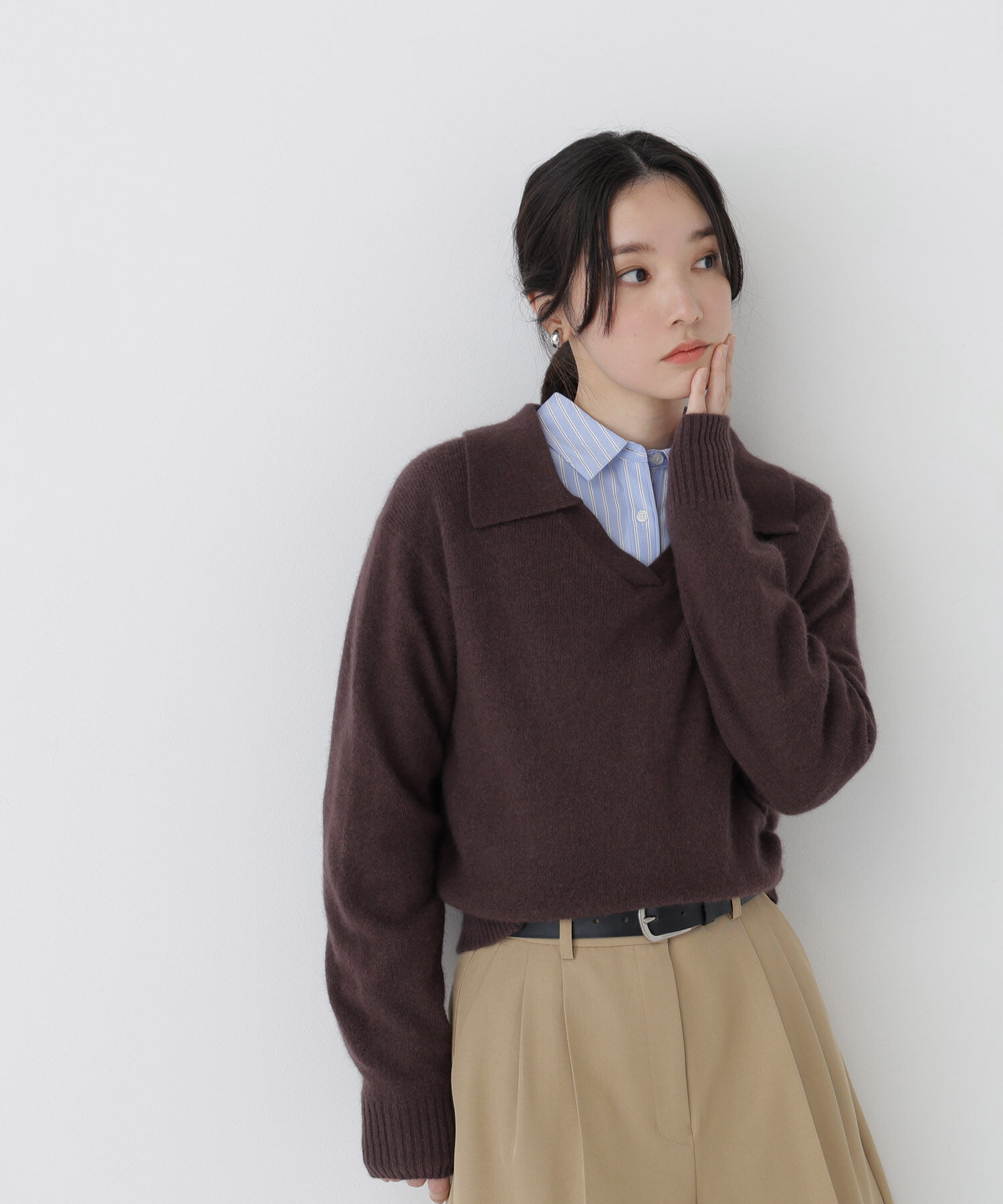  「<WEB限定ｶﾗｰ:ﾗｲﾄｸﾞﾘｰﾝ><ちょうど､いい服>品よく､ゆるく｡ｽ  」|ニット・セーター|