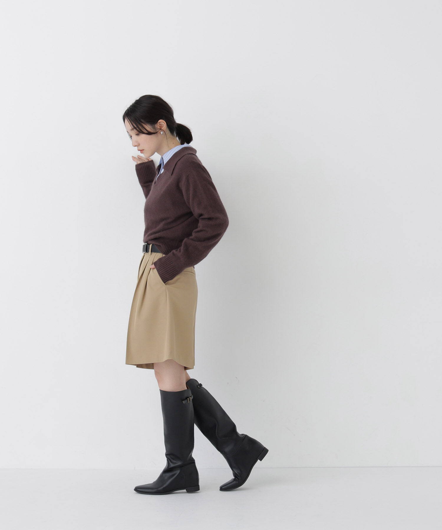  「<WEB限定ｶﾗｰ:ﾗｲﾄｸﾞﾘｰﾝ><ちょうど､いい服>品よく､ゆるく｡ｽ  」|ニット・セーター|