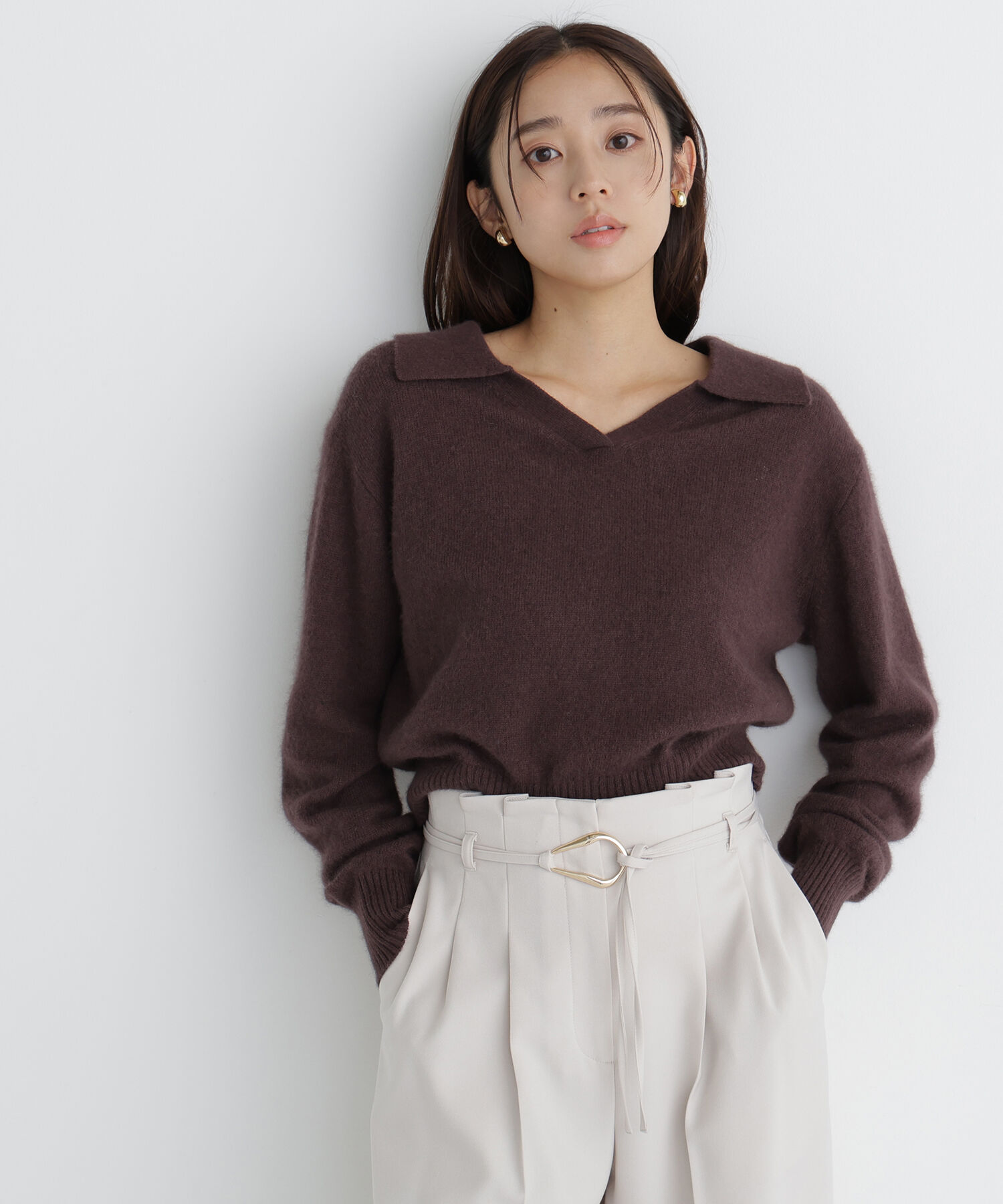  「<WEB限定ｶﾗｰ:ﾗｲﾄｸﾞﾘｰﾝ><ちょうど､いい服>品よく､ゆるく｡ｽ  」|ニット・セーター|