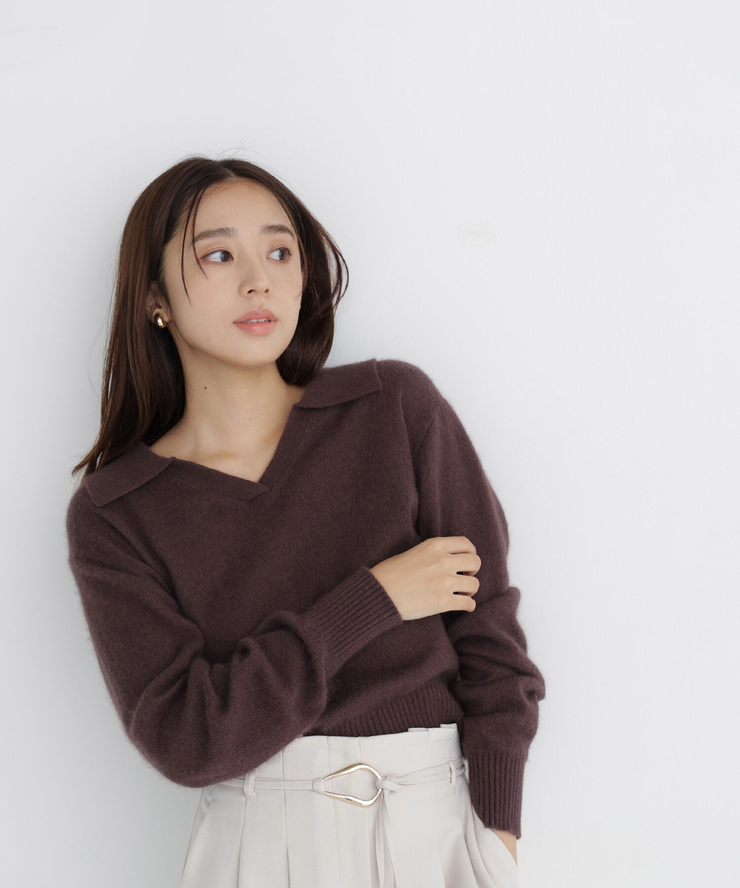  「<WEB限定ｶﾗｰ:ﾗｲﾄｸﾞﾘｰﾝ><ちょうど､いい服>品よく､ゆるく｡ｽ  」|ニット・セーター|