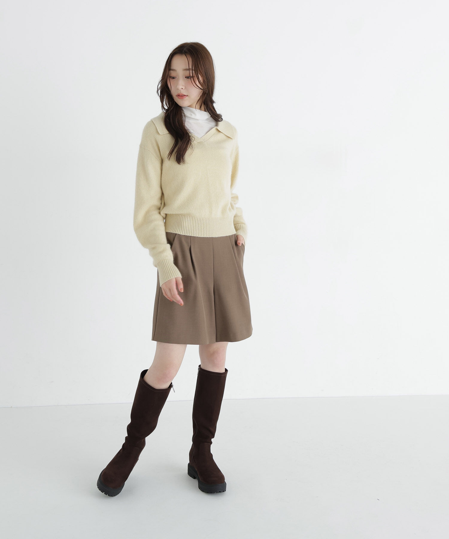  「<WEB限定ｶﾗｰ:ﾗｲﾄｸﾞﾘｰﾝ><ちょうど､いい服>品よく､ゆるく｡ｽ  」|ニット・セーター|