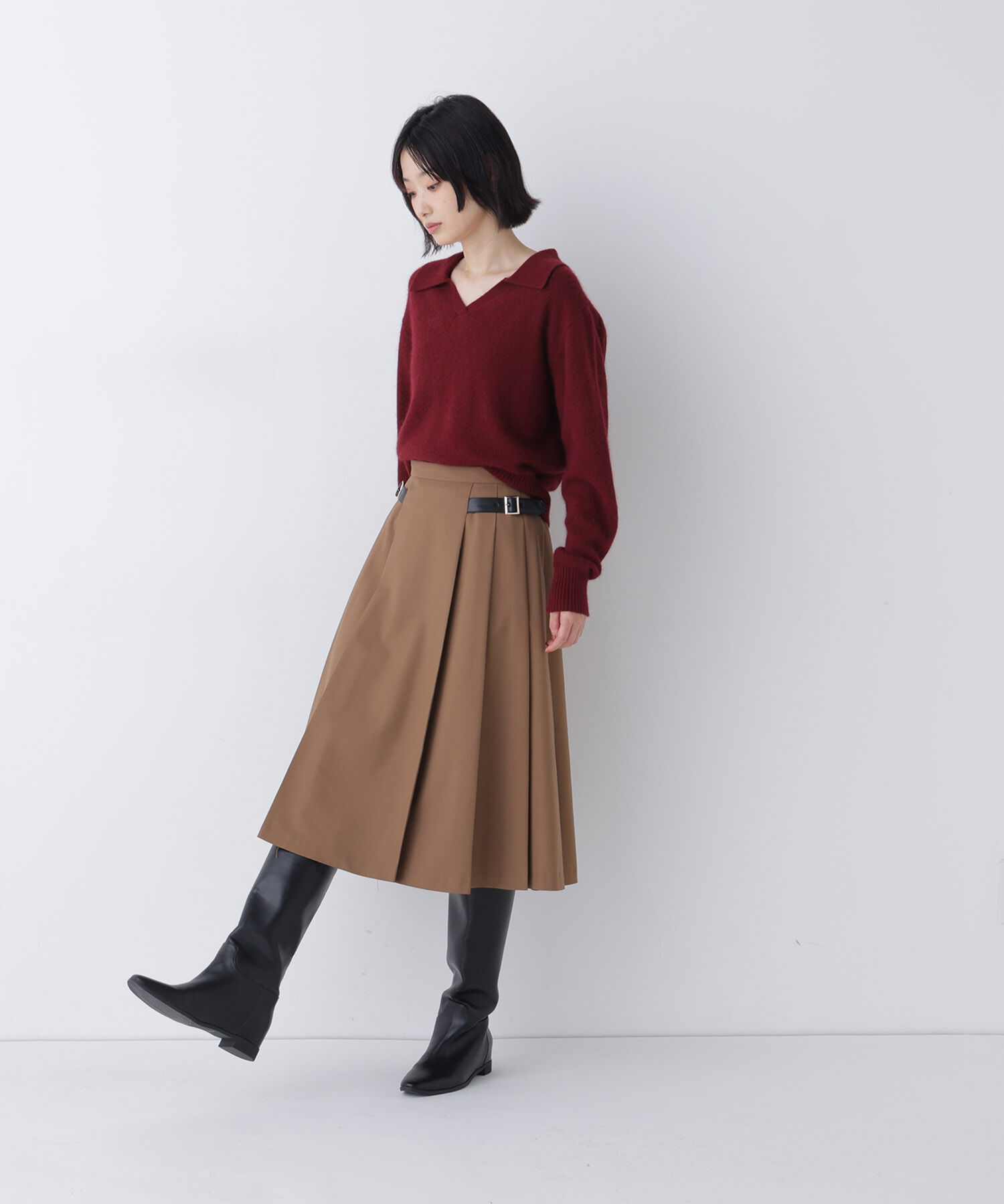  「<WEB限定ｶﾗｰ:ﾗｲﾄｸﾞﾘｰﾝ><ちょうど､いい服>品よく､ゆるく｡ｽ  」|ニット・セーター|
