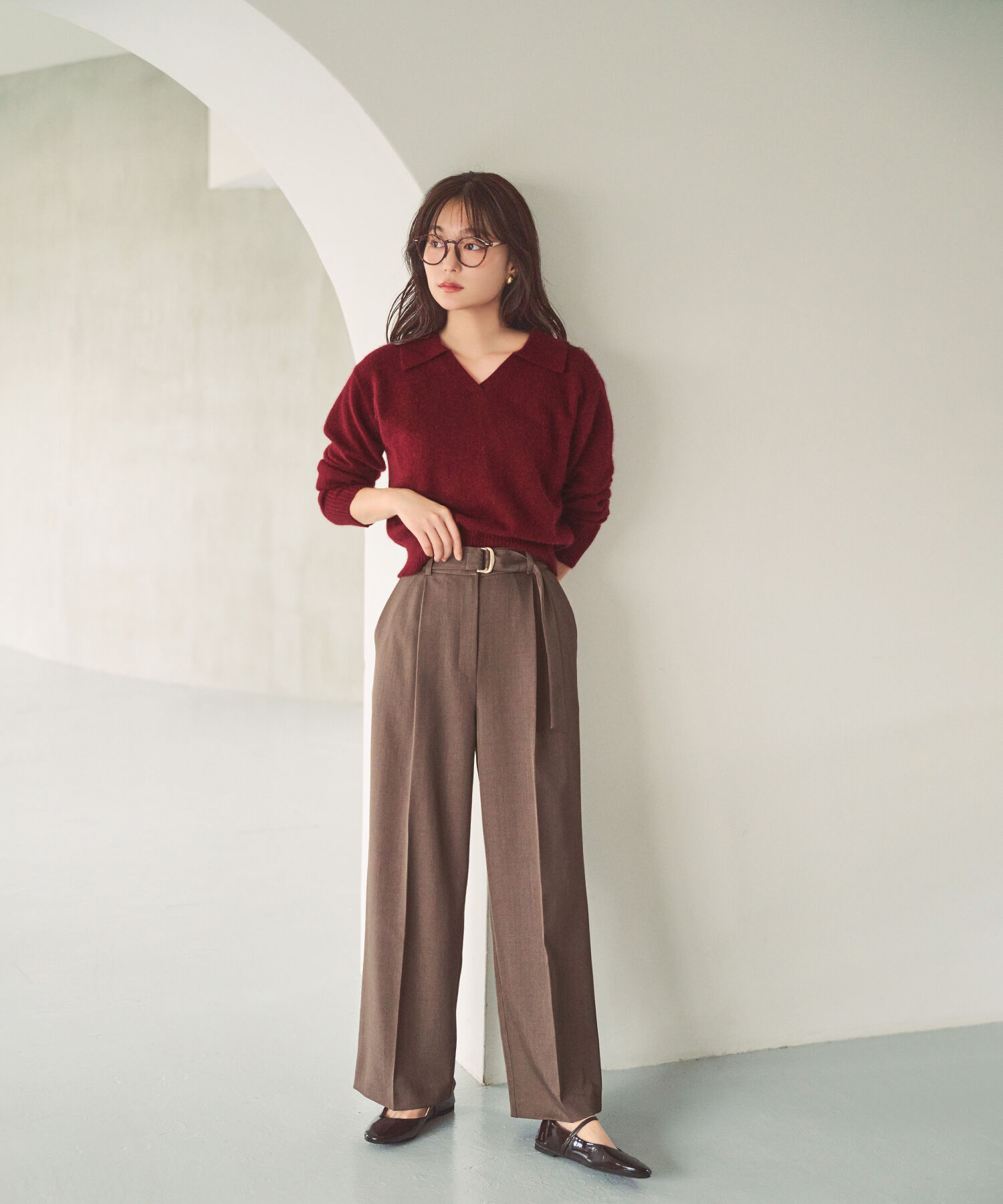  「<WEB限定ｶﾗｰ:ﾗｲﾄｸﾞﾘｰﾝ><ちょうど､いい服>品よく､ゆるく｡ｽ  」|ニット・セーター|