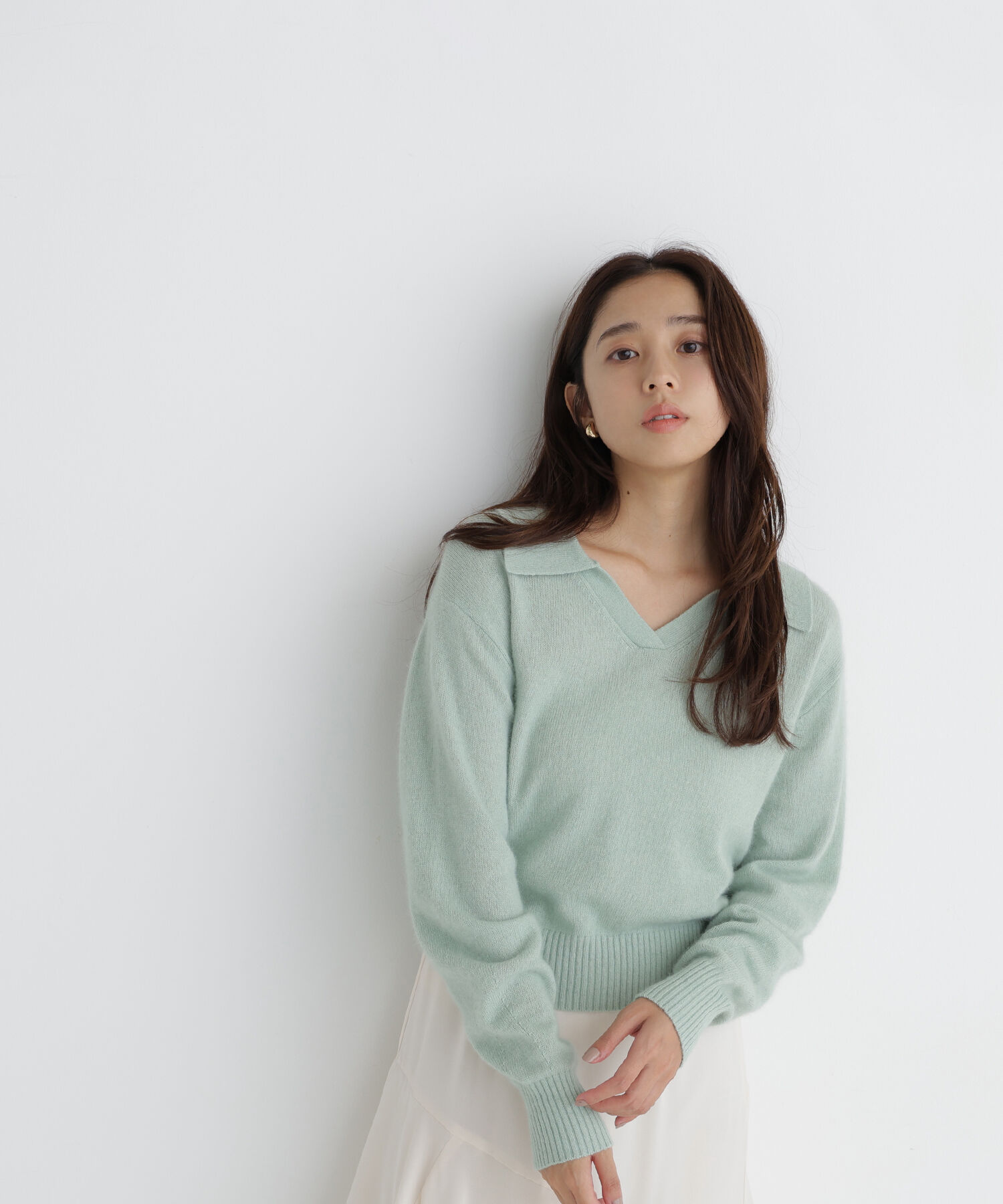  「<WEB限定ｶﾗｰ:ﾗｲﾄｸﾞﾘｰﾝ><ちょうど､いい服>品よく､ゆるく｡ｽ  」|ニット・セーター|