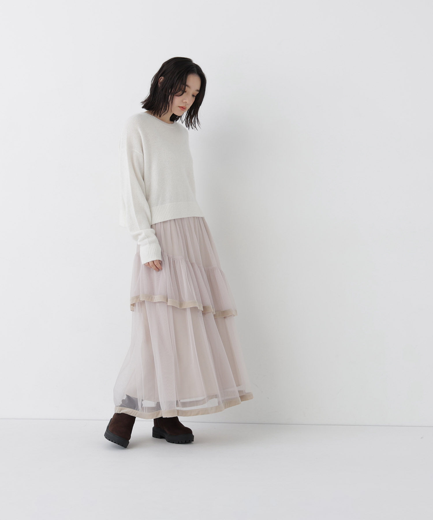  「＜ちょうど、いい服＞毎日着惚れるクロップドニット　26FW」|ニット・セーター|
