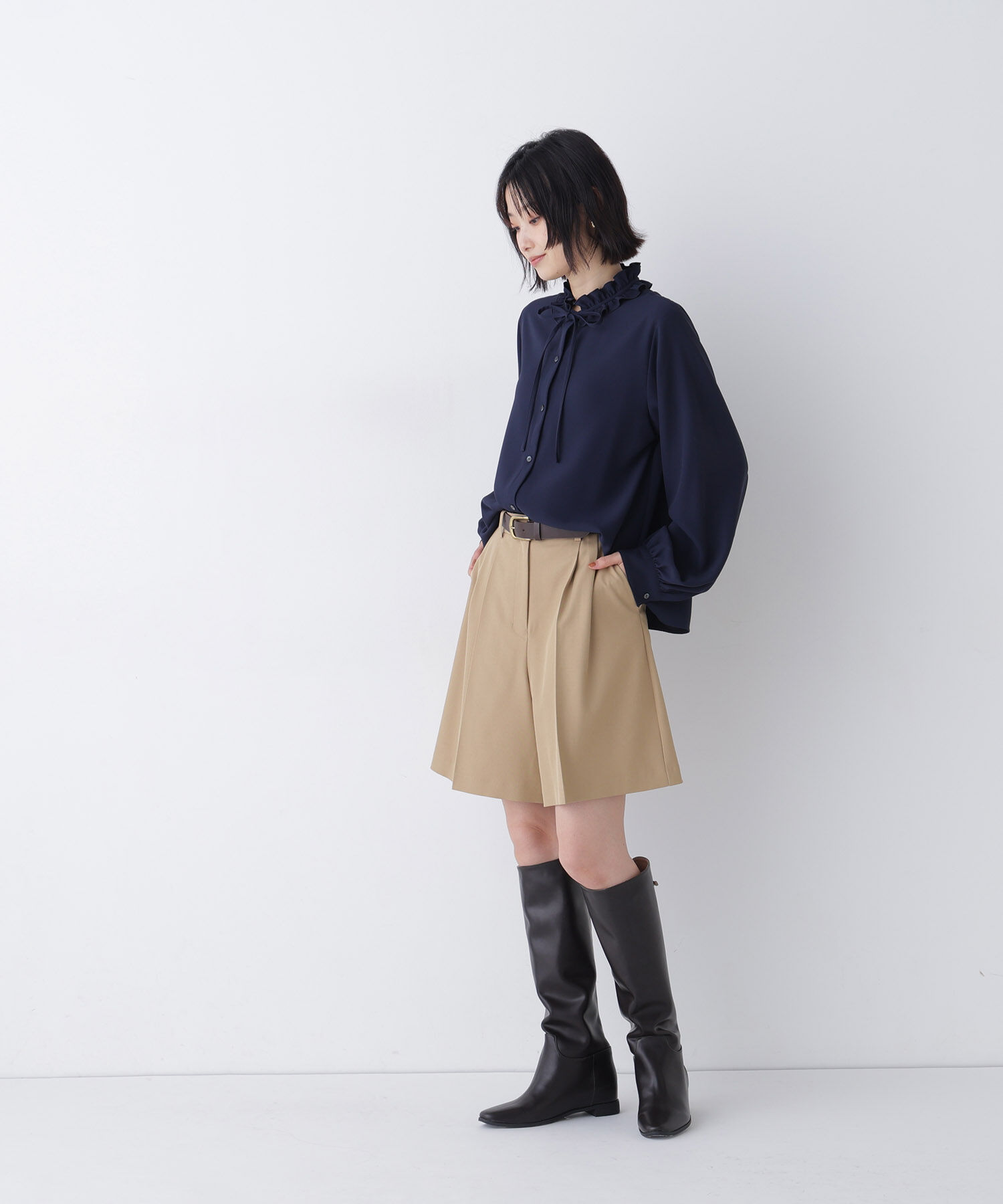  「フリルネックナローリボンブラウス」|シャツ・ブラウス|