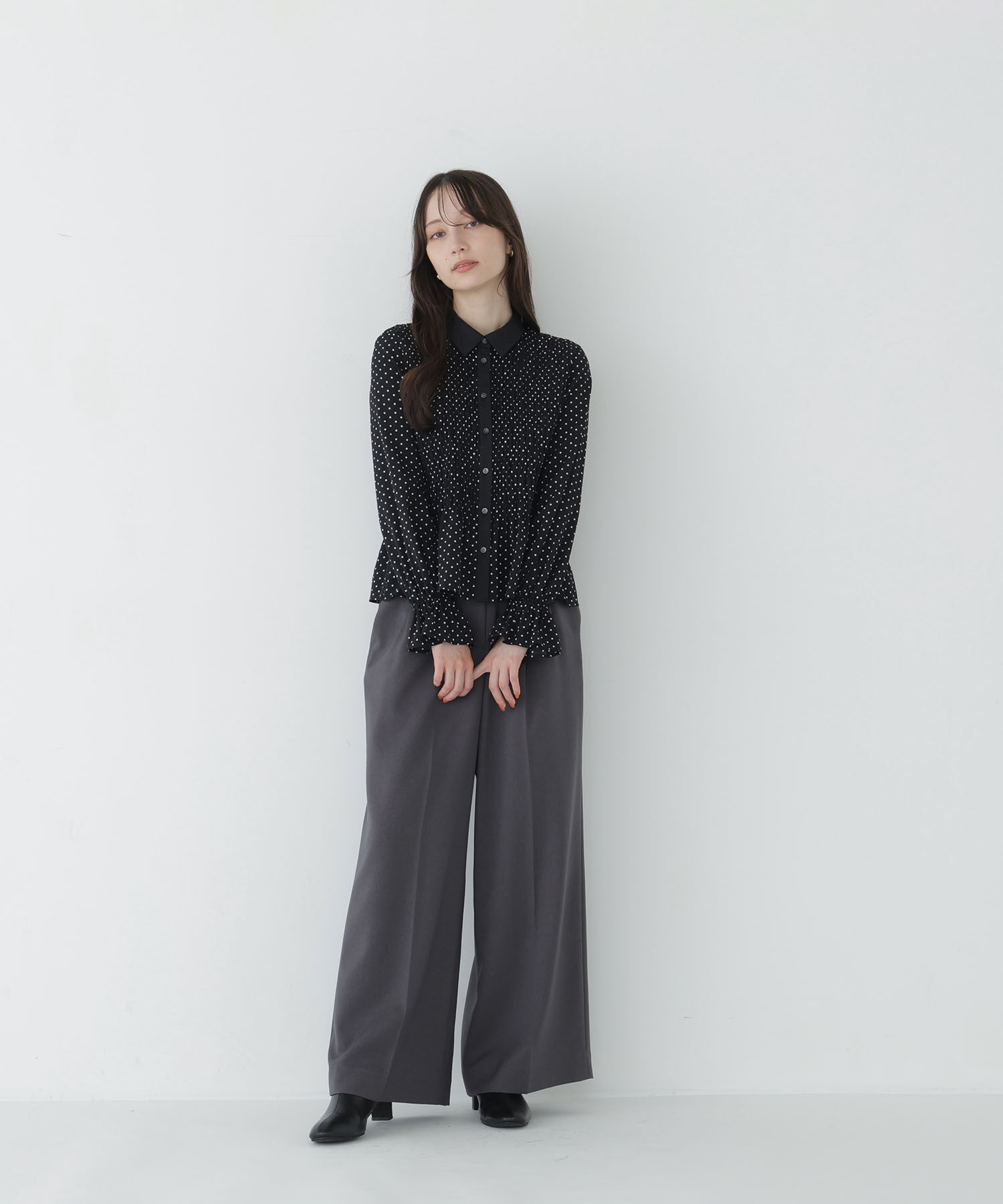  「ドットシャーリングブラウス」|シャツ・ブラウス|