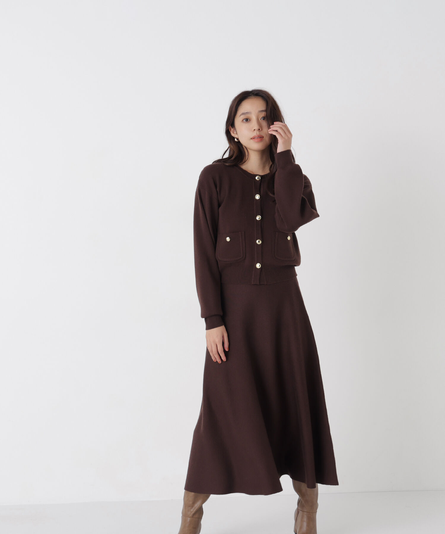  「ダブルフェイスニットセットアップ　26AW」|ワンピース|