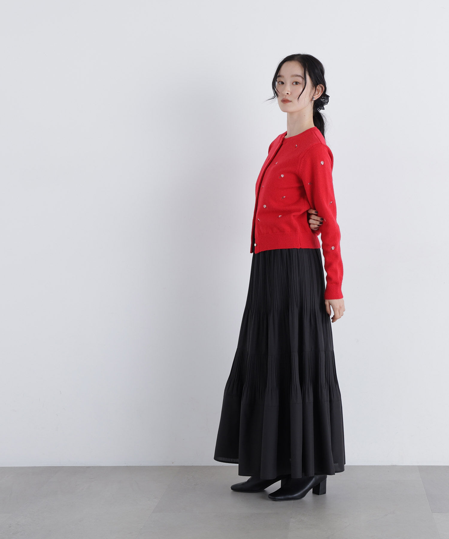  「〈N.〉ローズ刺繍カーディガン　26AW」|ニット・セーター|
