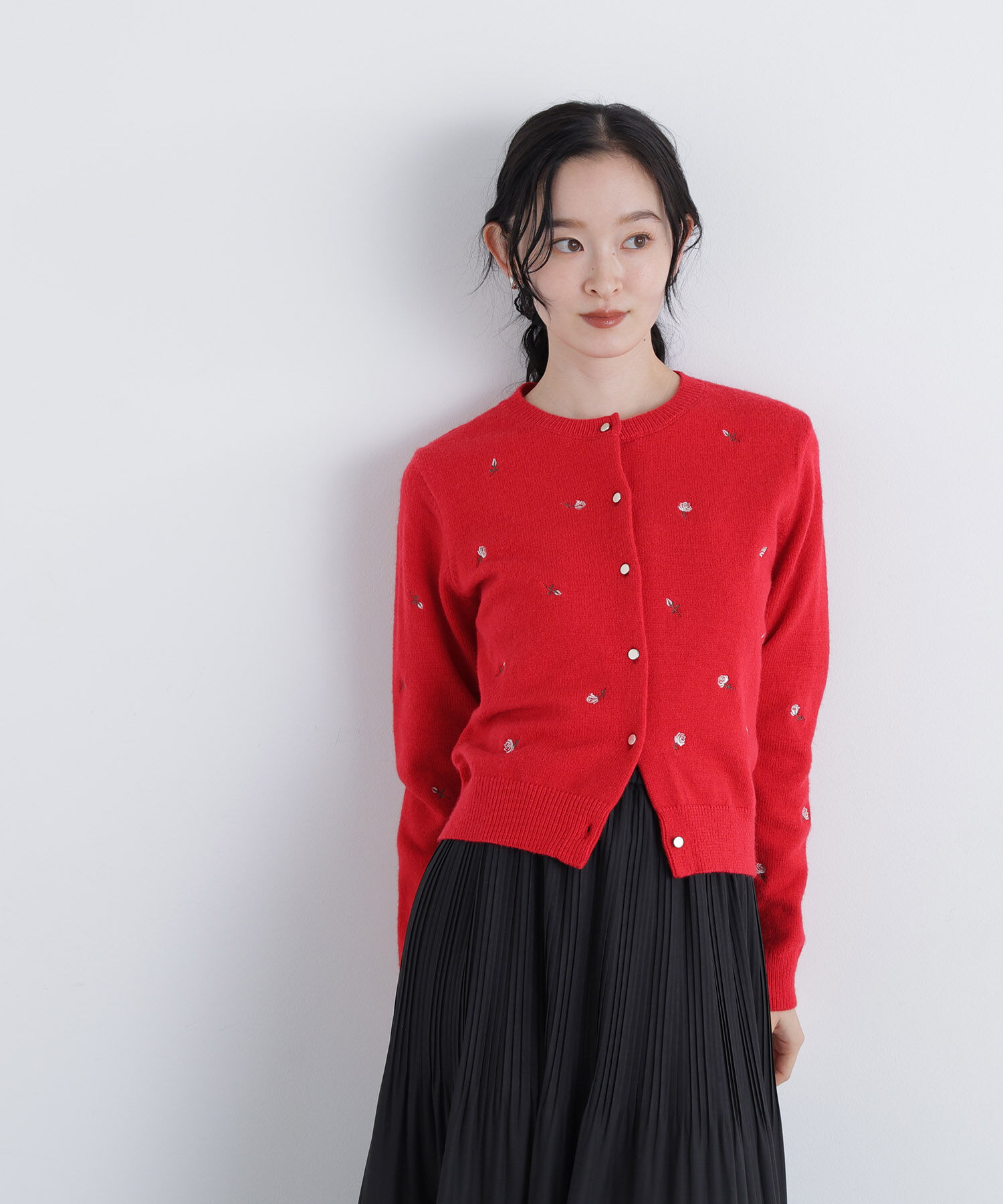  「〈N.〉ローズ刺繍カーディガン　26AW」|ニット・セーター|