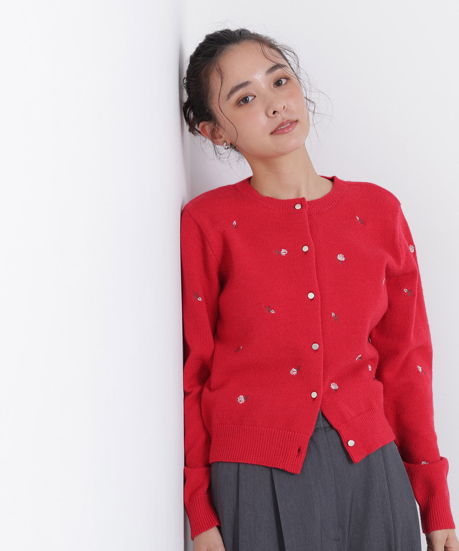  「〈N.〉ローズ刺繍カーディガン　26AW」|ニット・セーター|