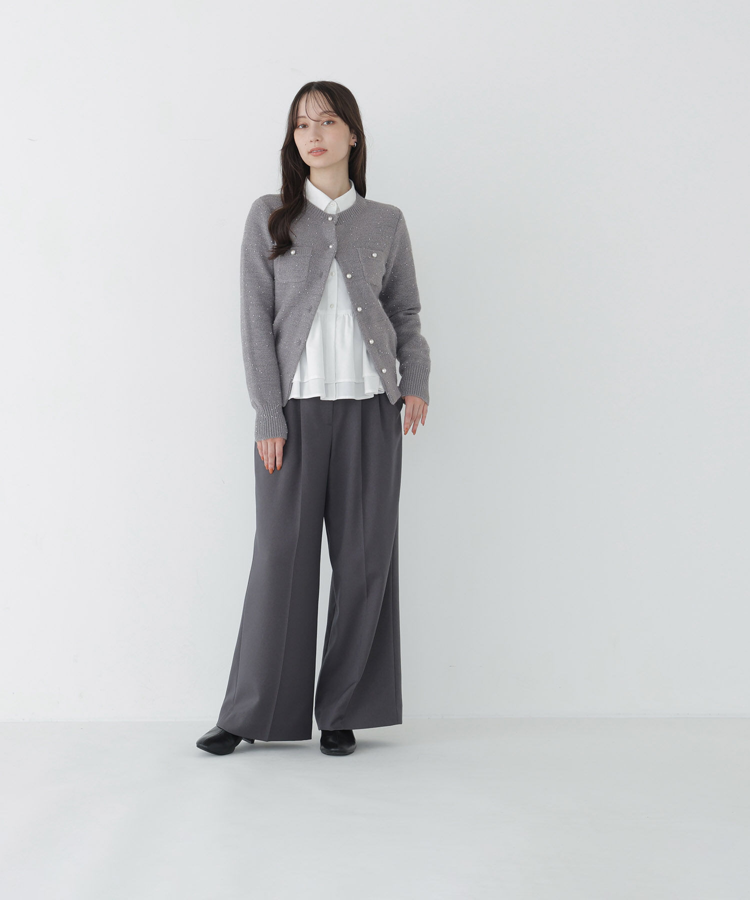 「ビーズミックスシリーズ ニットカーディガン　26AW」|ニット・セーター|