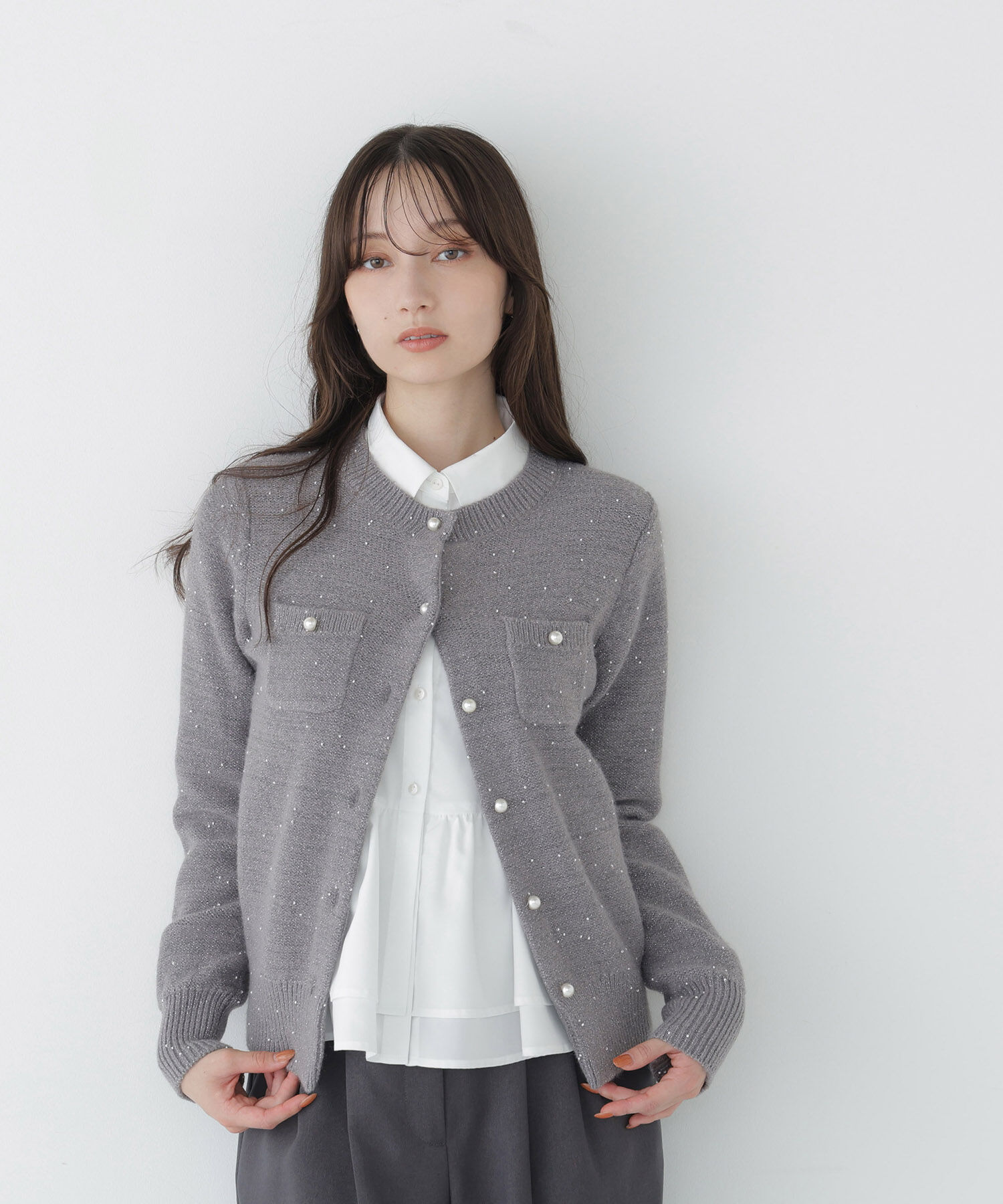  「ビーズミックスシリーズ ニットカーディガン　26AW」|ニット・セーター|